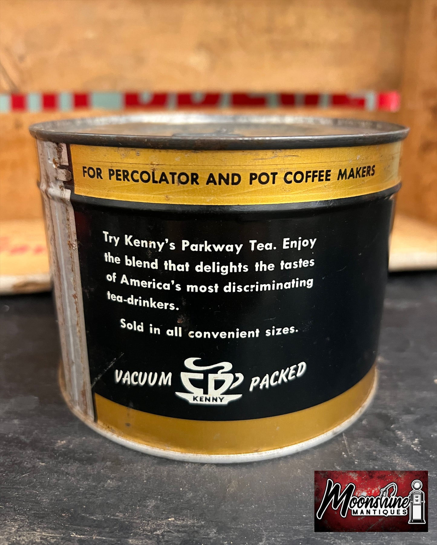 Vtg. KENNY'S NORWOOD COFFEE Tin Can - Unopened w/ Key - Free Shipping!