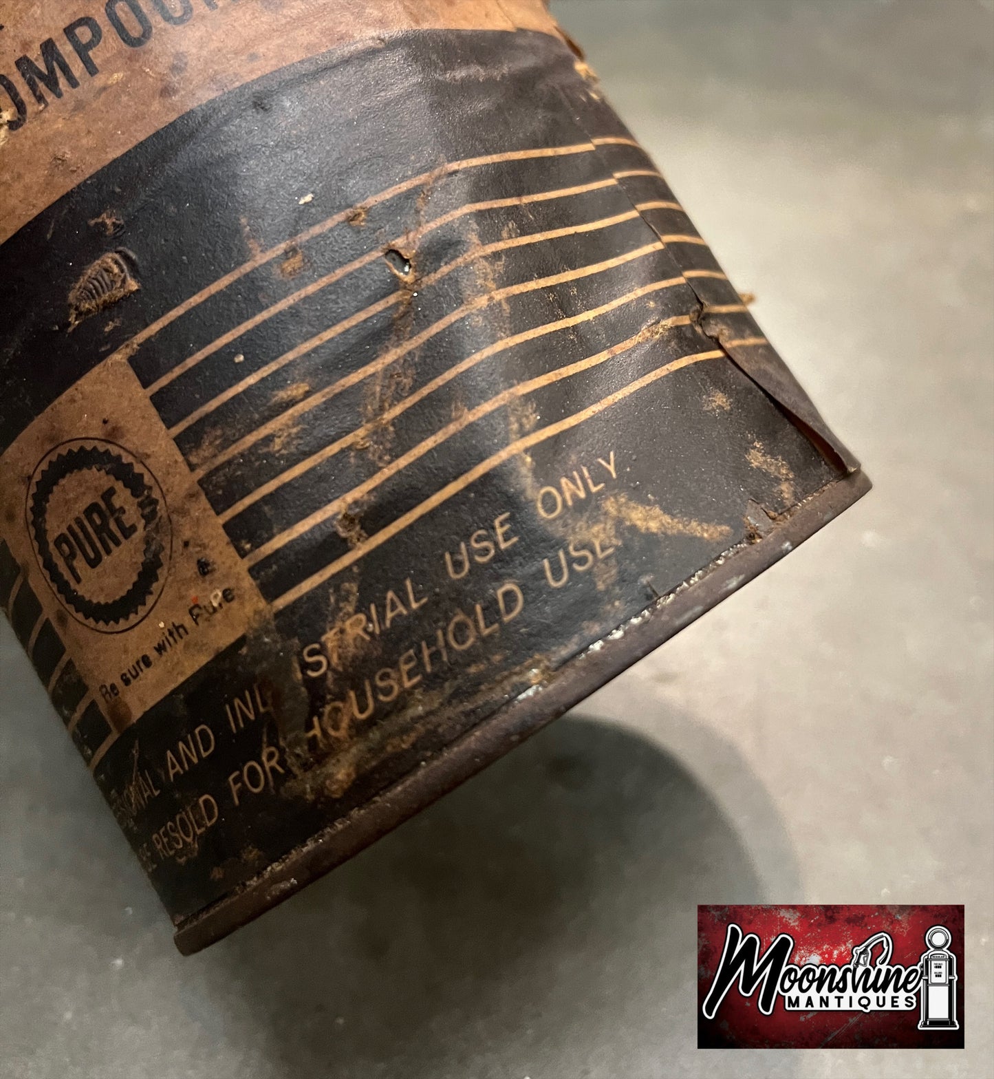 FULL Vtg. PURE OIL COMPANY Car Rust Proofing Compound Can 1 qt. - Free Shipping!