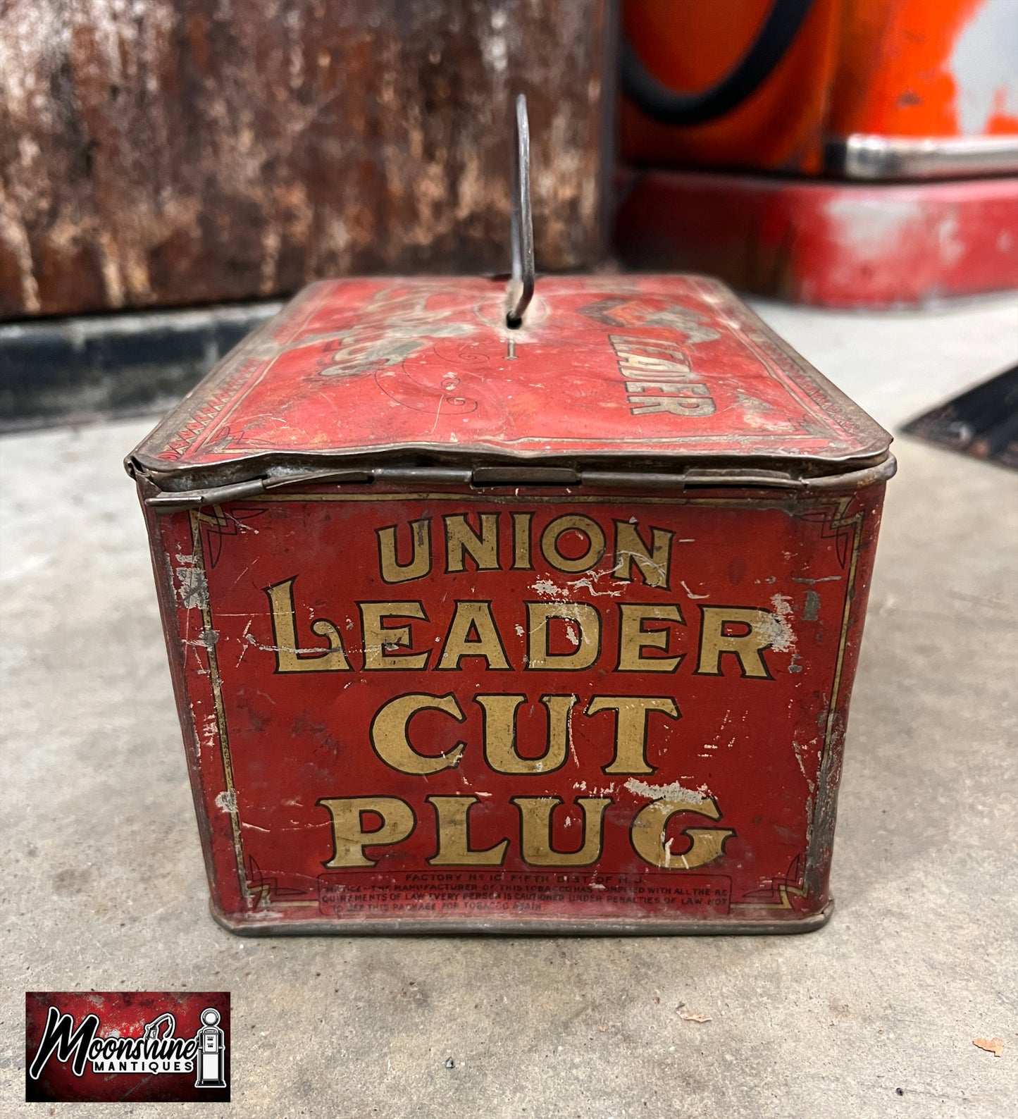 Vtg. UNION LEADER Smoking / Chewing Tobacco Tin - Free Shipping!