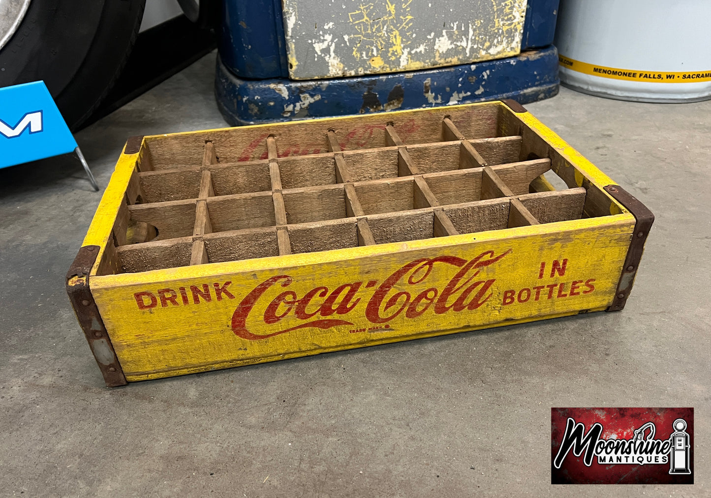 Vtg. 1960's COCA COLA Drink Bottle Wooden Crate / Carrier - Free Shipping!
