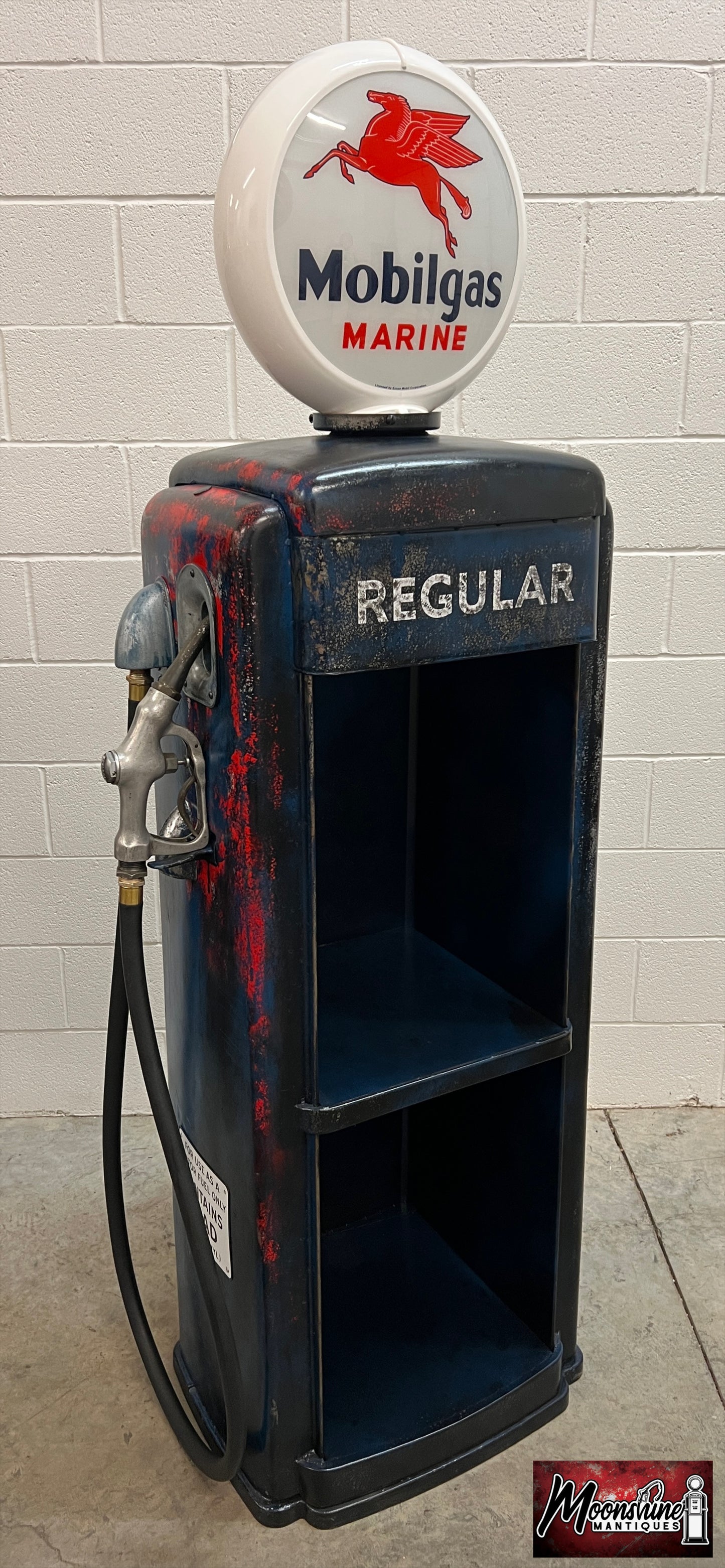 Rustoration 1950’s MOBIL MARINE Tokheim Gas Pump w/ Shelves - Mancave Decor - Shipping Available!