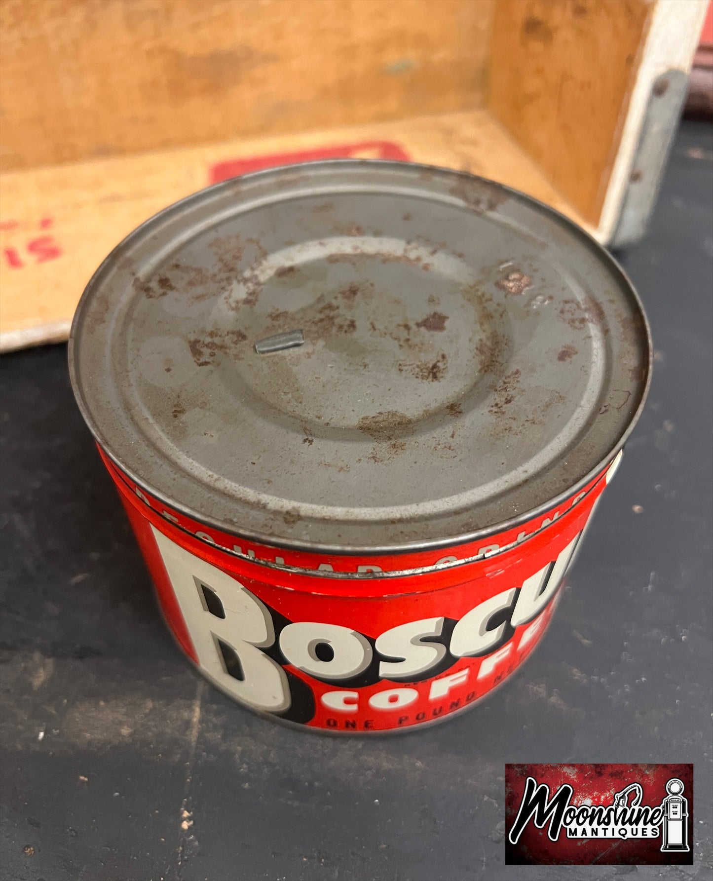 Vtg. BOSCUL COFFEE Tin Can - Free Shipping!