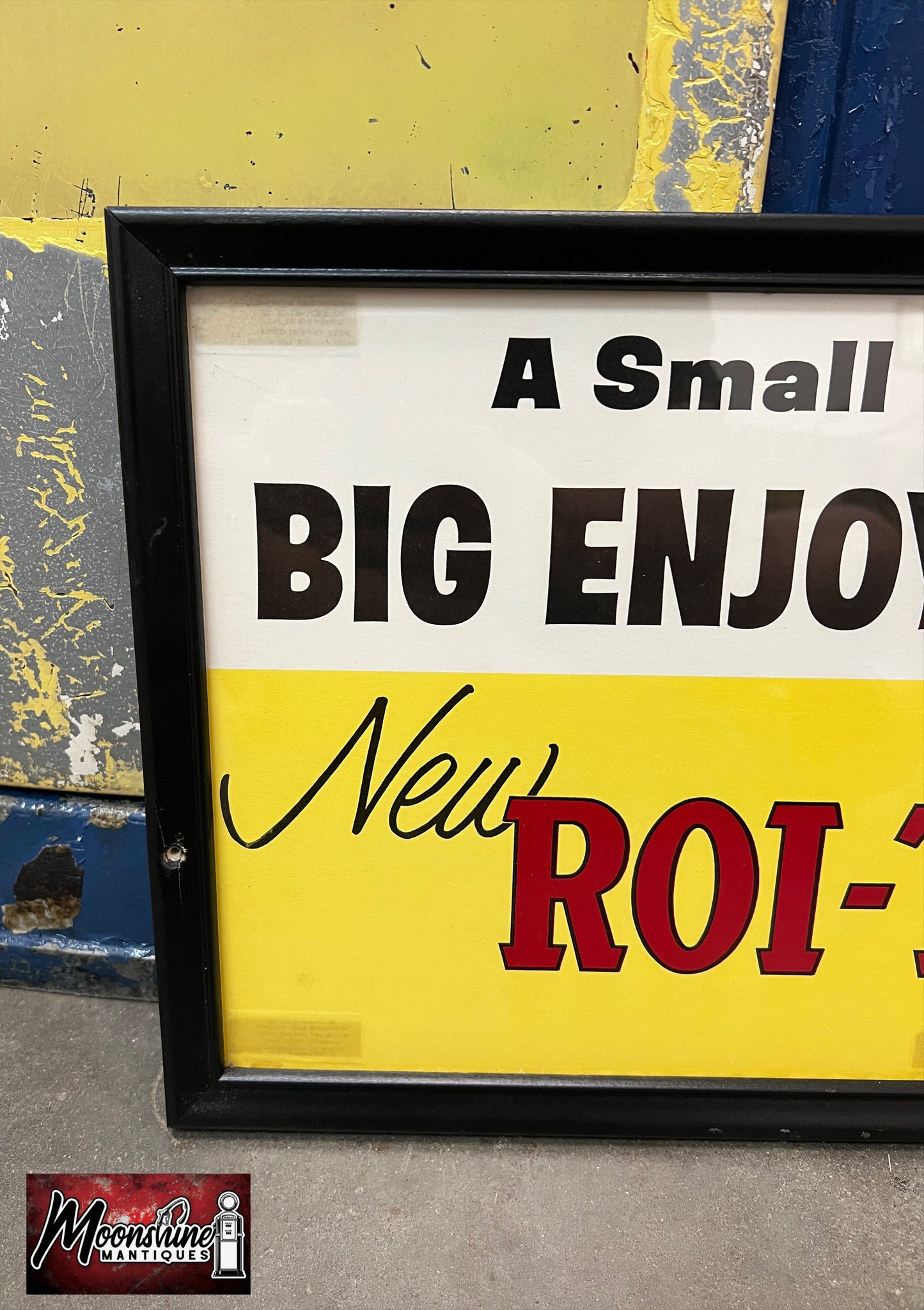 Vtg. ROI-TAN CIGARS Framed Paper Sign - Free Shipping!