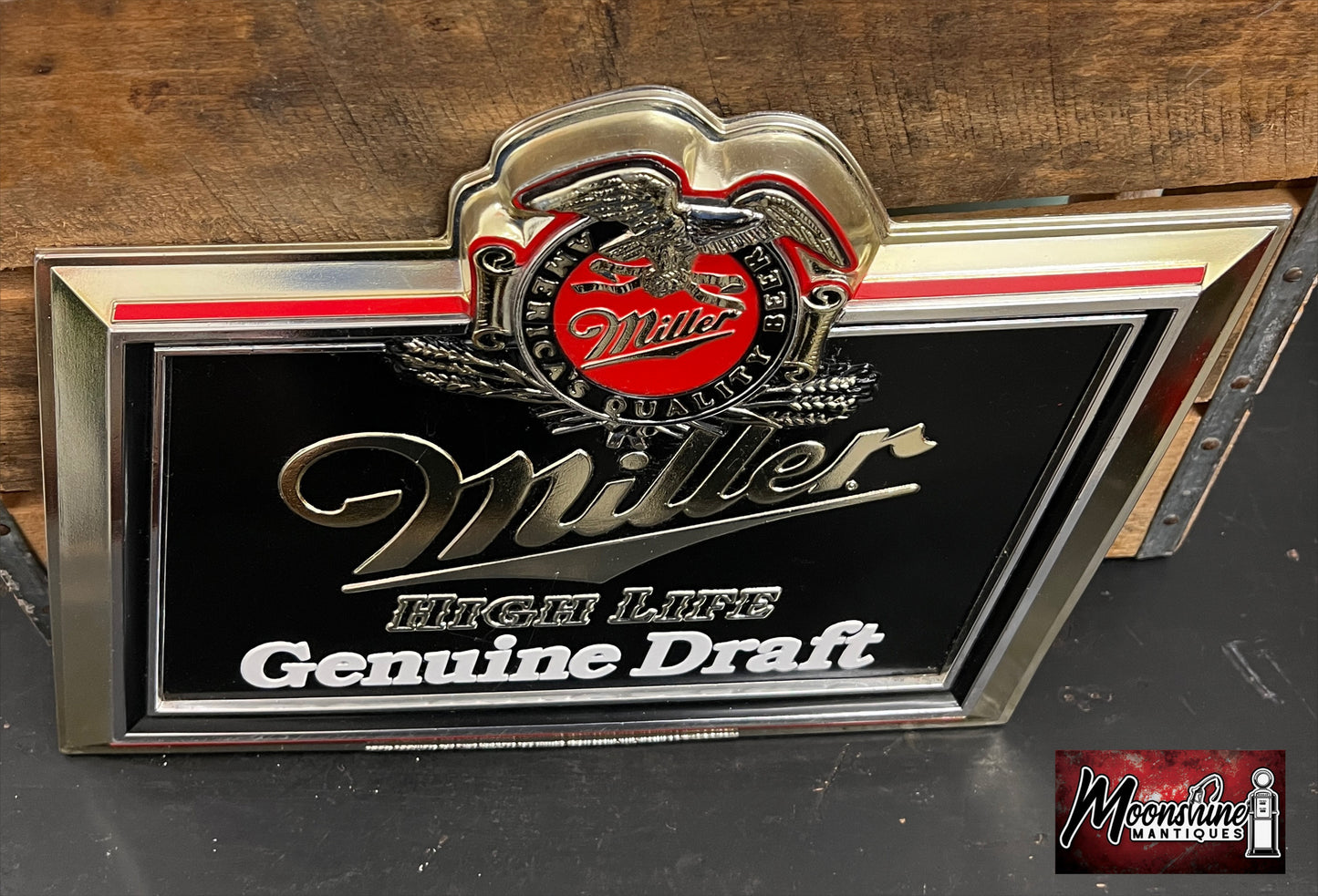 Vtg. MILLER High Life Genuine Draft Beer Sign - Free Shipping!