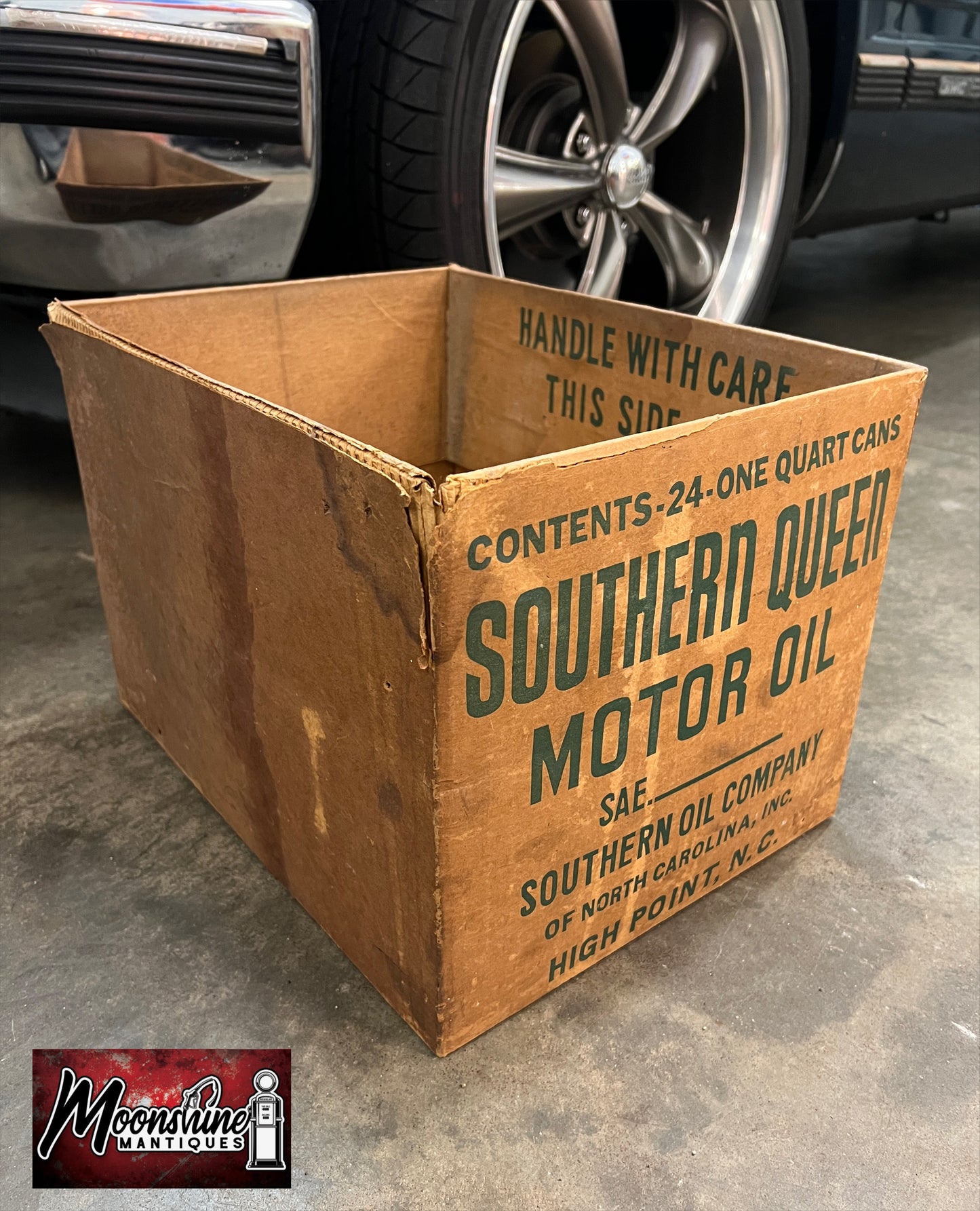 RARE - Vtg. 1960's SOUTHERN QUEEN Motor Oil Can Case Box - Gas & Oil - Free Shipping!
