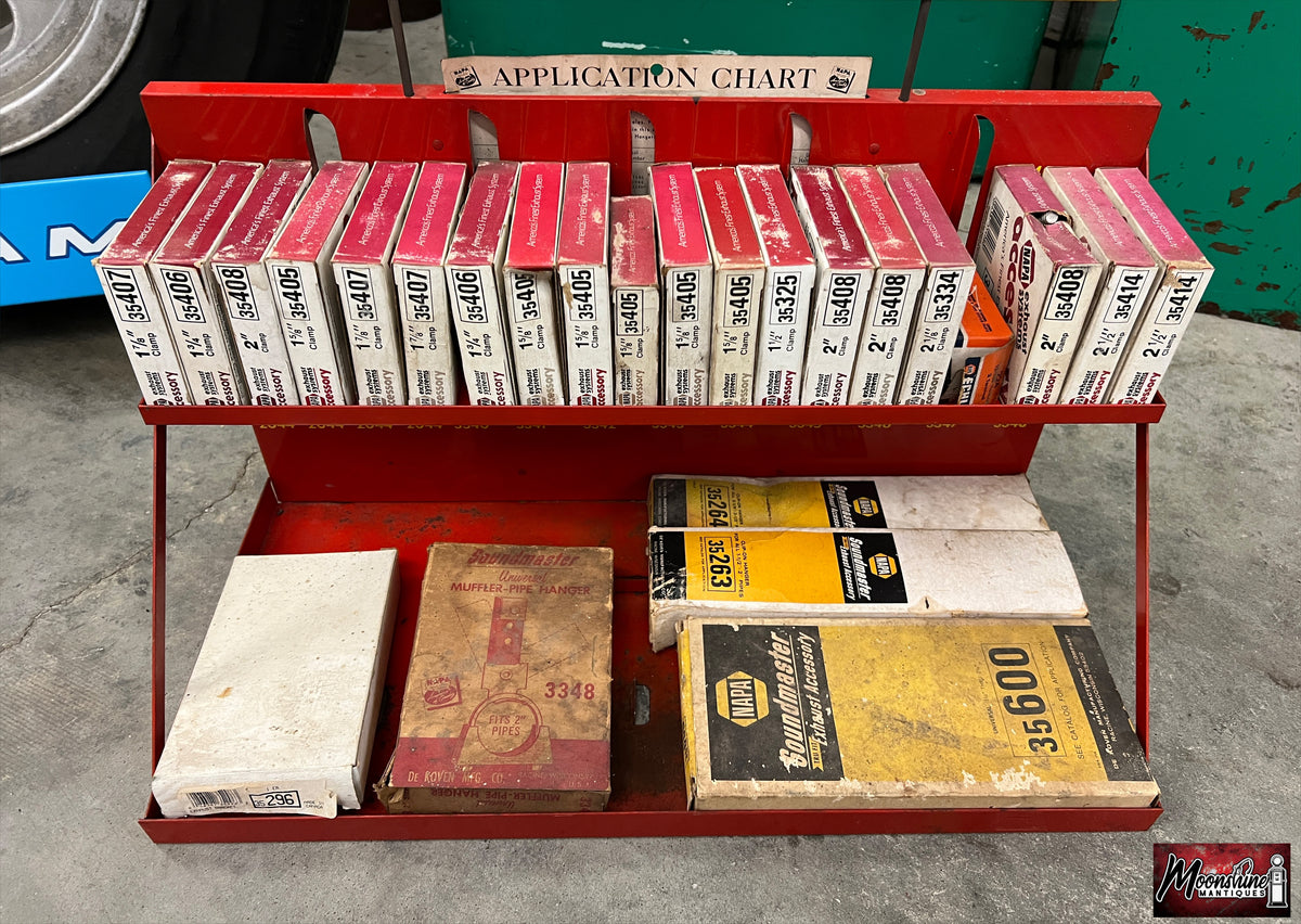 Vtg. NAPA Soundmaster Exhaust System Store Display Rack w/ Topper Sign & Parts - Free Shipping!
