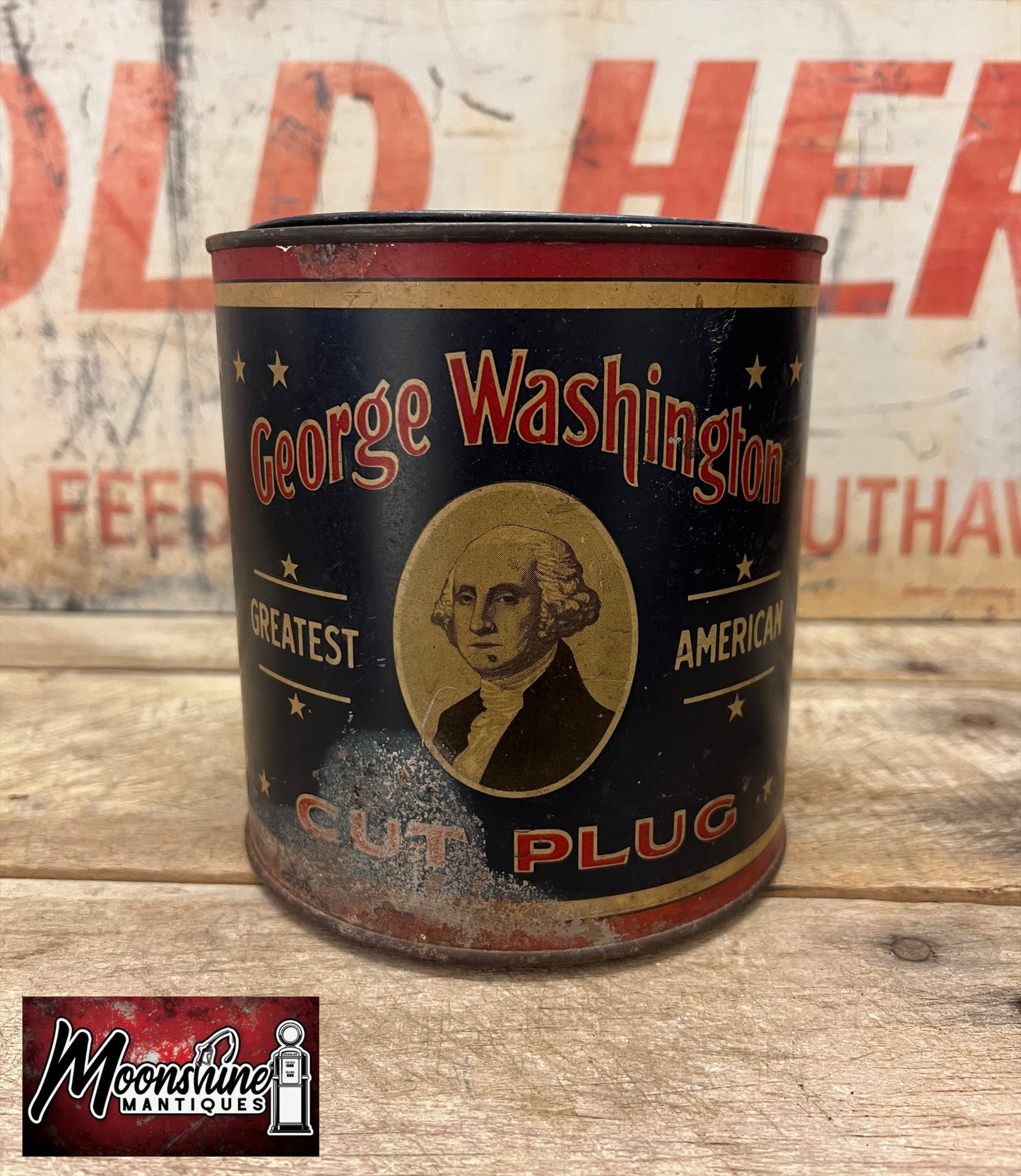 Vtg. George Washington R.J. REYNOLDS Tobacco Tin - Free Shipping!