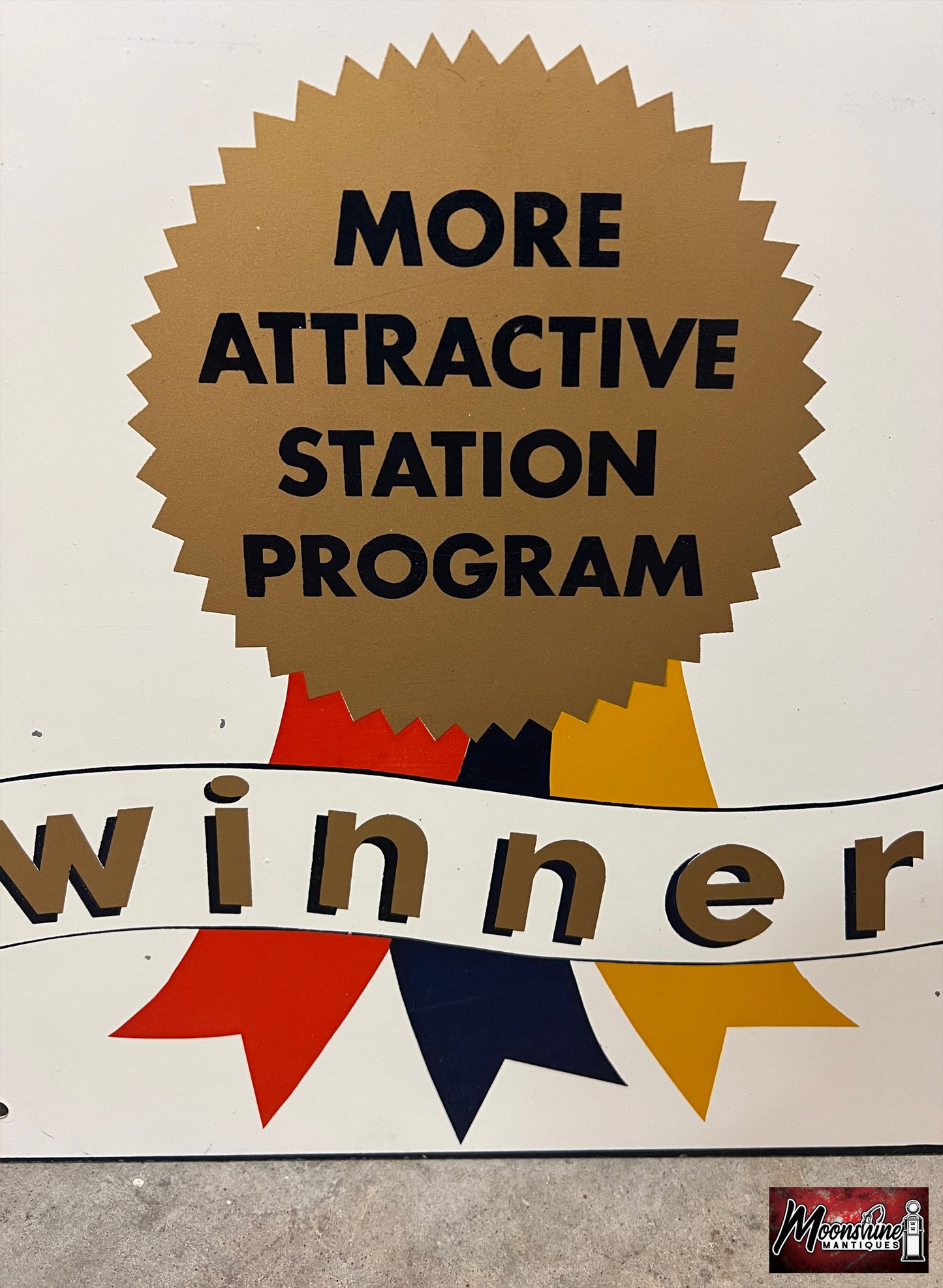 Vtg. SERVICE STATION Award Winner Sign - Gas & Oil - Free Shipping!