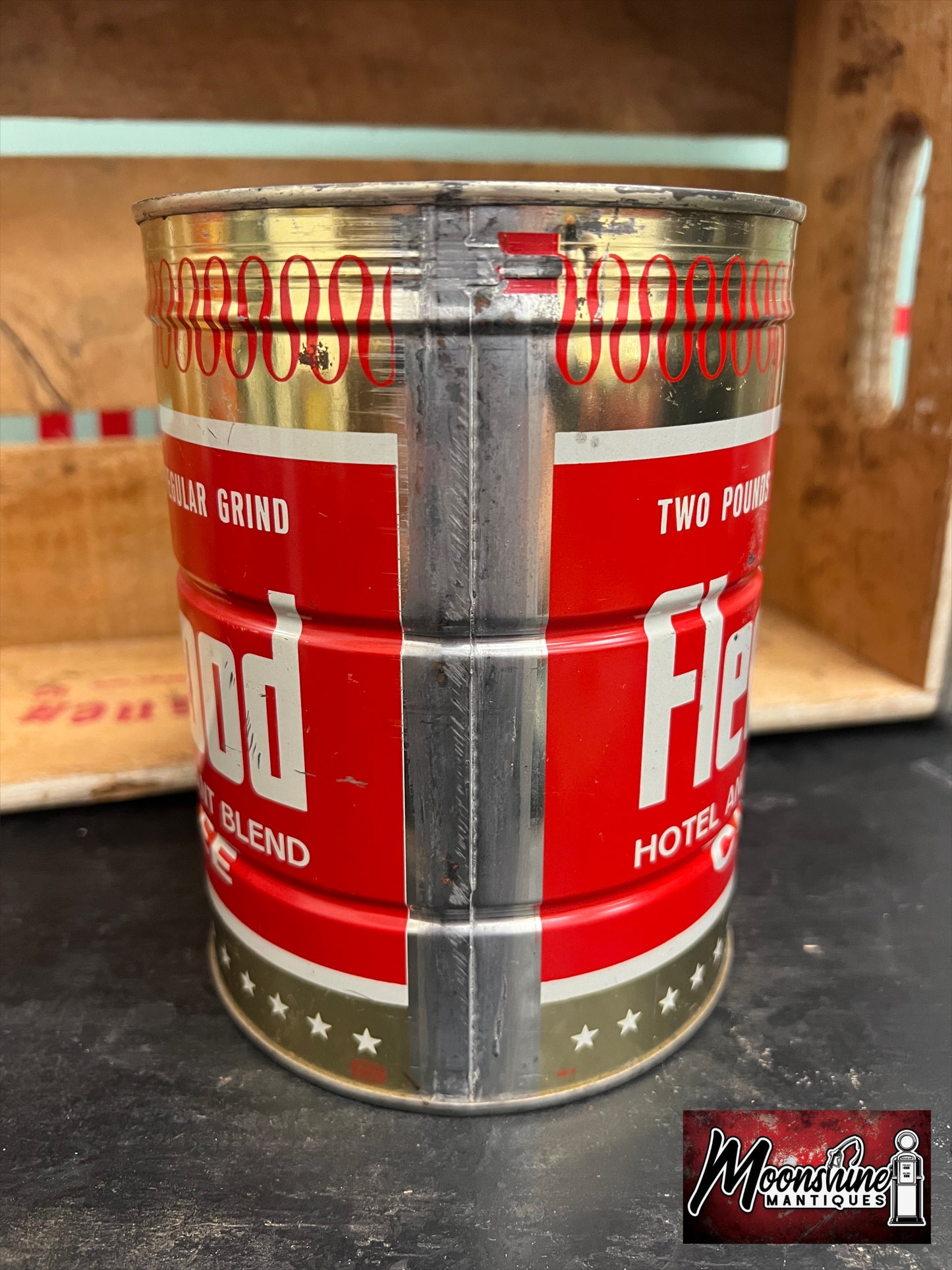 RARE - Vtg. FLEETWOOD COFFEE Tin Can - Unopened w/ Key - Free Shipping!