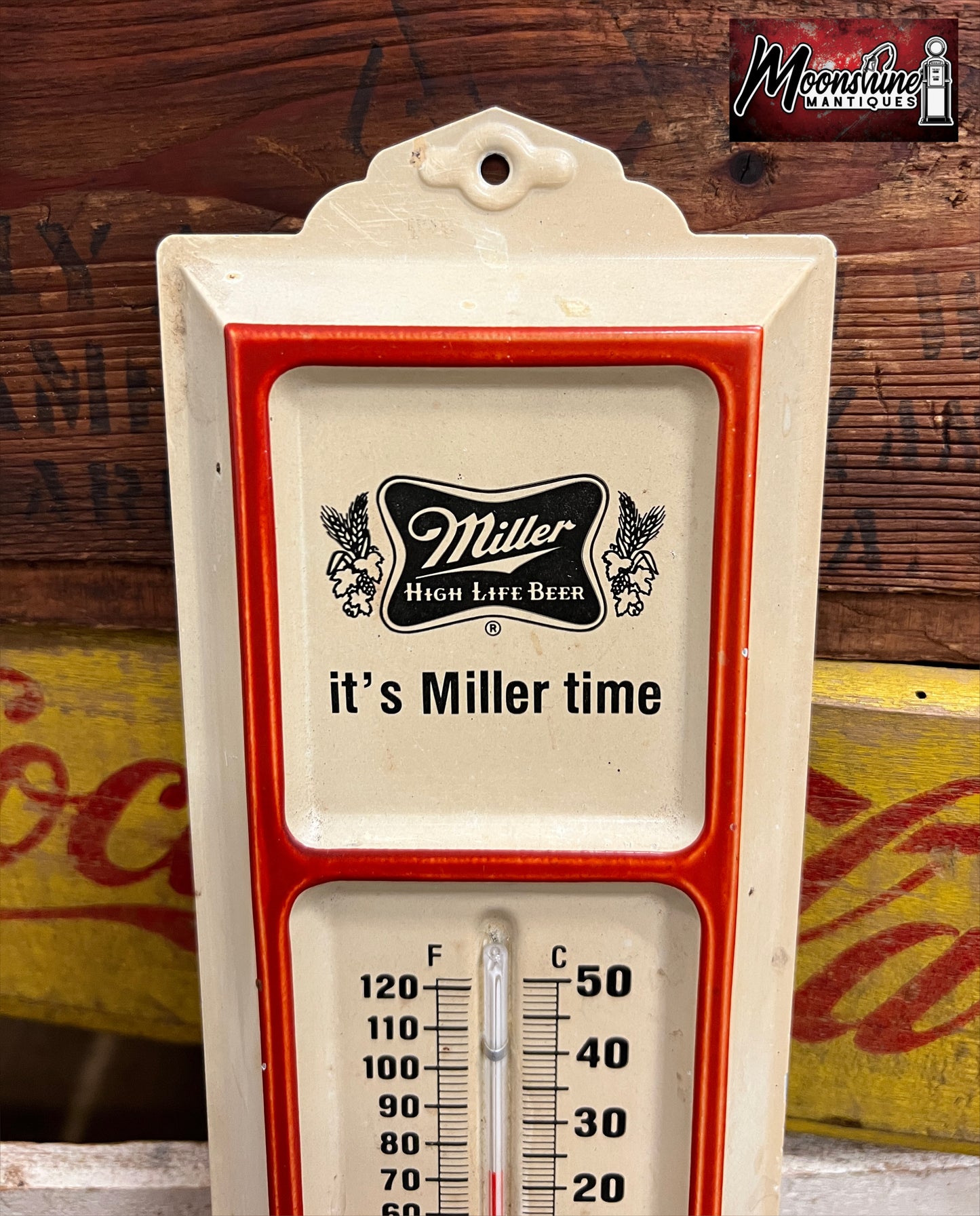 Vtg. MILLER HIGH LIFE Beer Thermometer / Sign - Free Shipping!