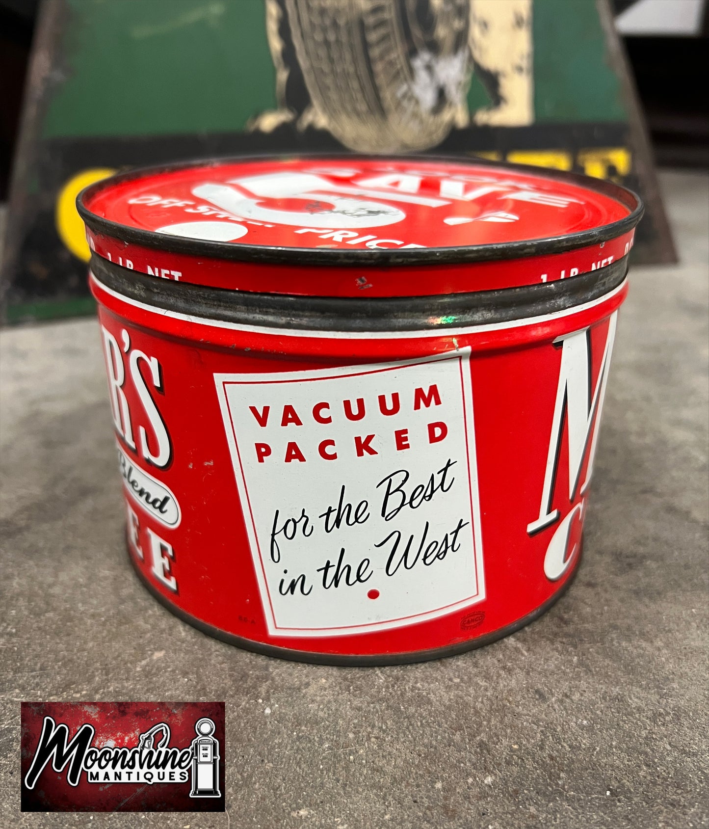 Vtg. 1940's MILLAR'S COFFEE Tin Can - Free Shipping!