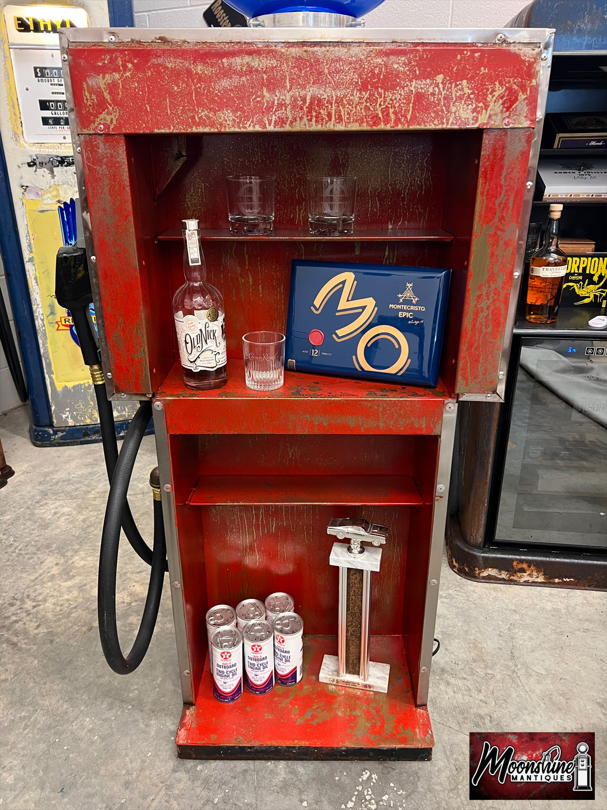 Rustoration 1960’s TEXACO MARINE Gilbarco Gas Pump w/ Shelves - Free Shipping!