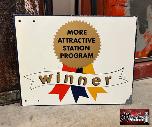 Vtg. SERVICE STATION Award Winner Sign - Gas & Oil - Free Shipping!