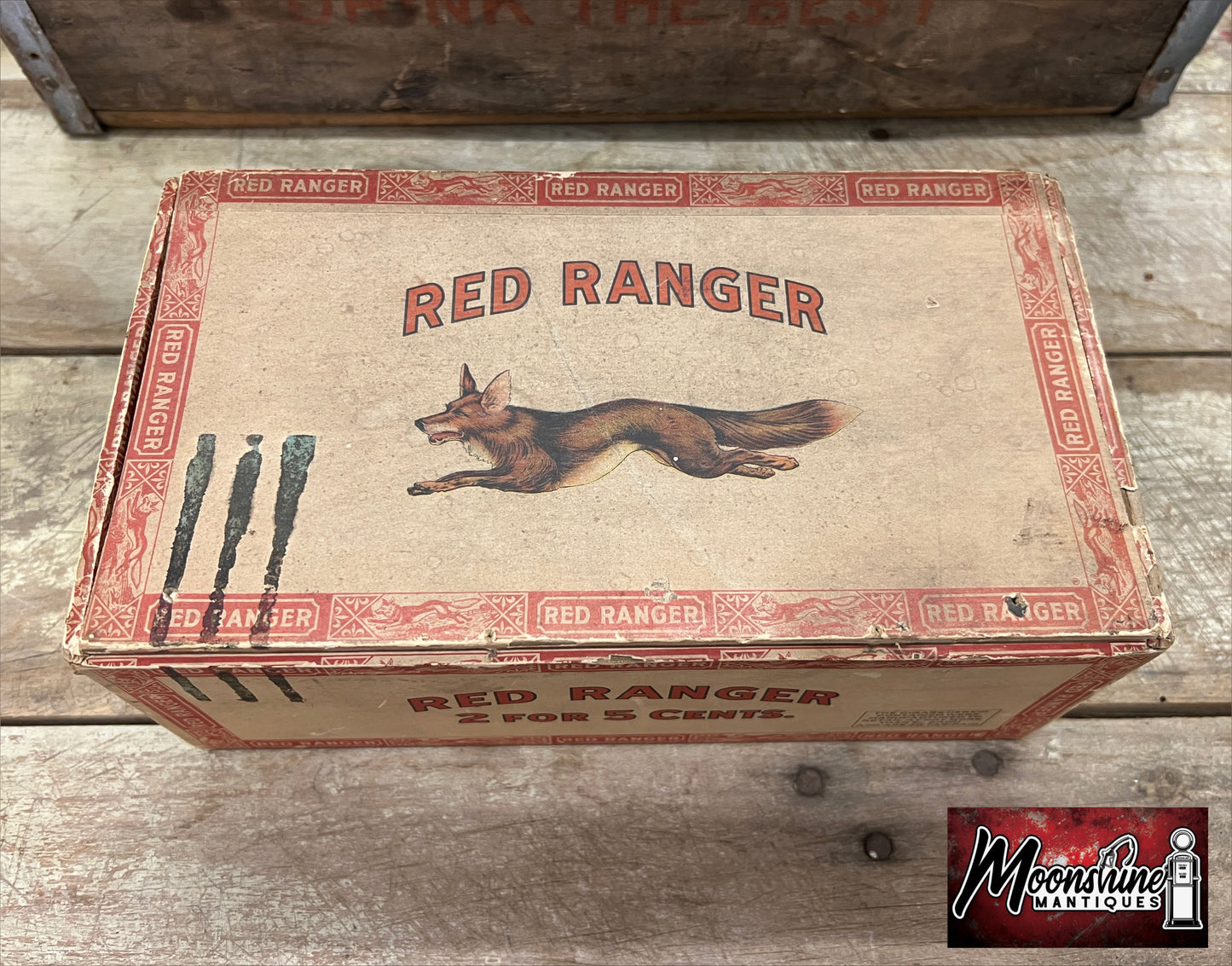 RARE Antique RED RANGER Cigar Box - Free Shipping!