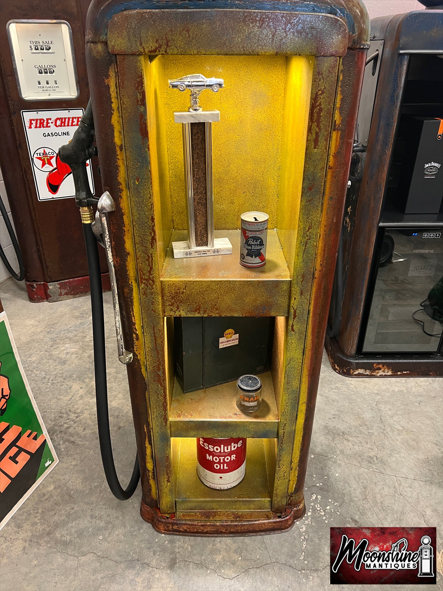 Rustoration 1940’s CHEVROLET Gilbarco Gas Pump w/ Shelves - Mancave Decor - Free Shipping!