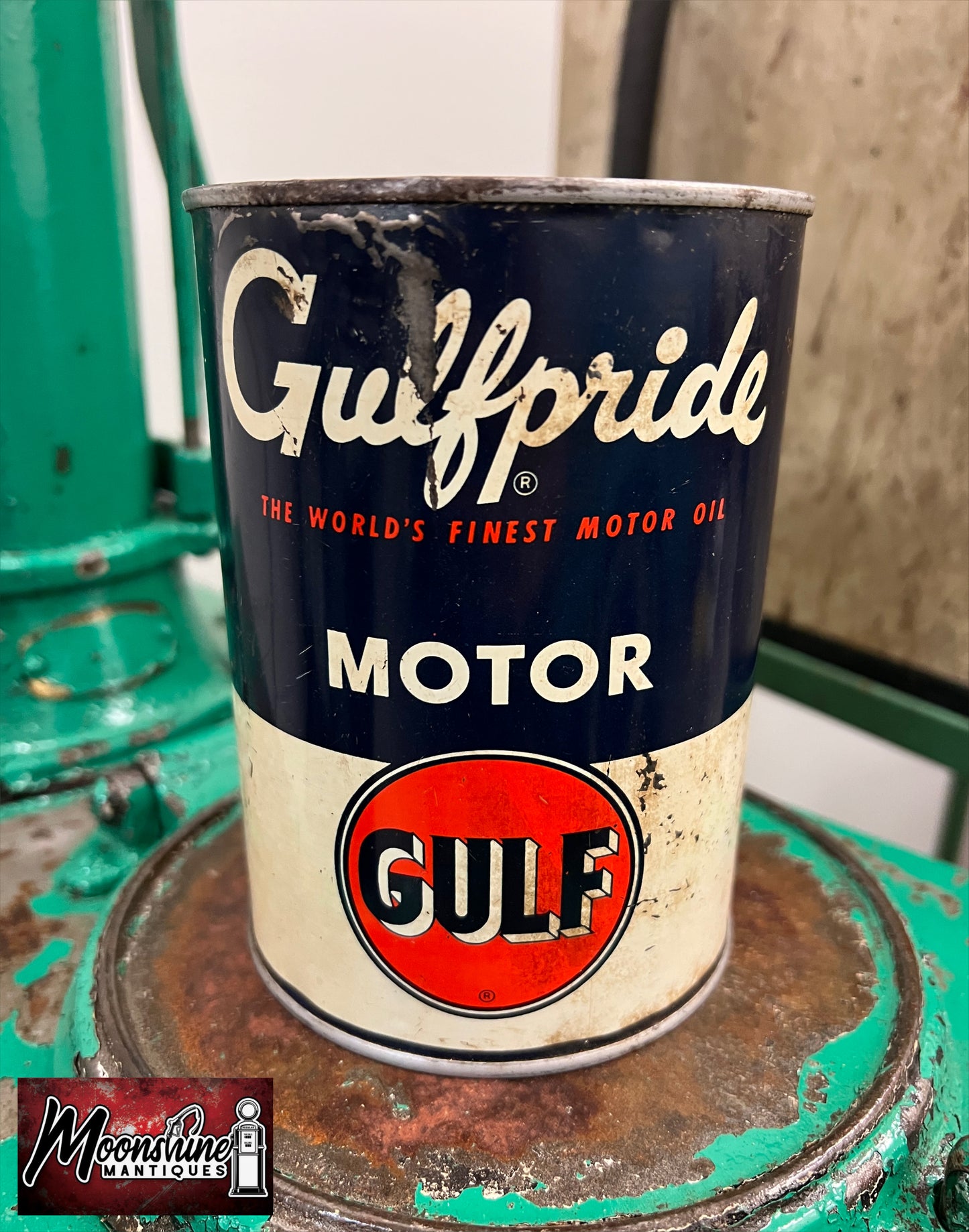 1950’s GULF Gulfpride Motor Oil Can 1 qt. - Gas & Oil - Free Shipping!