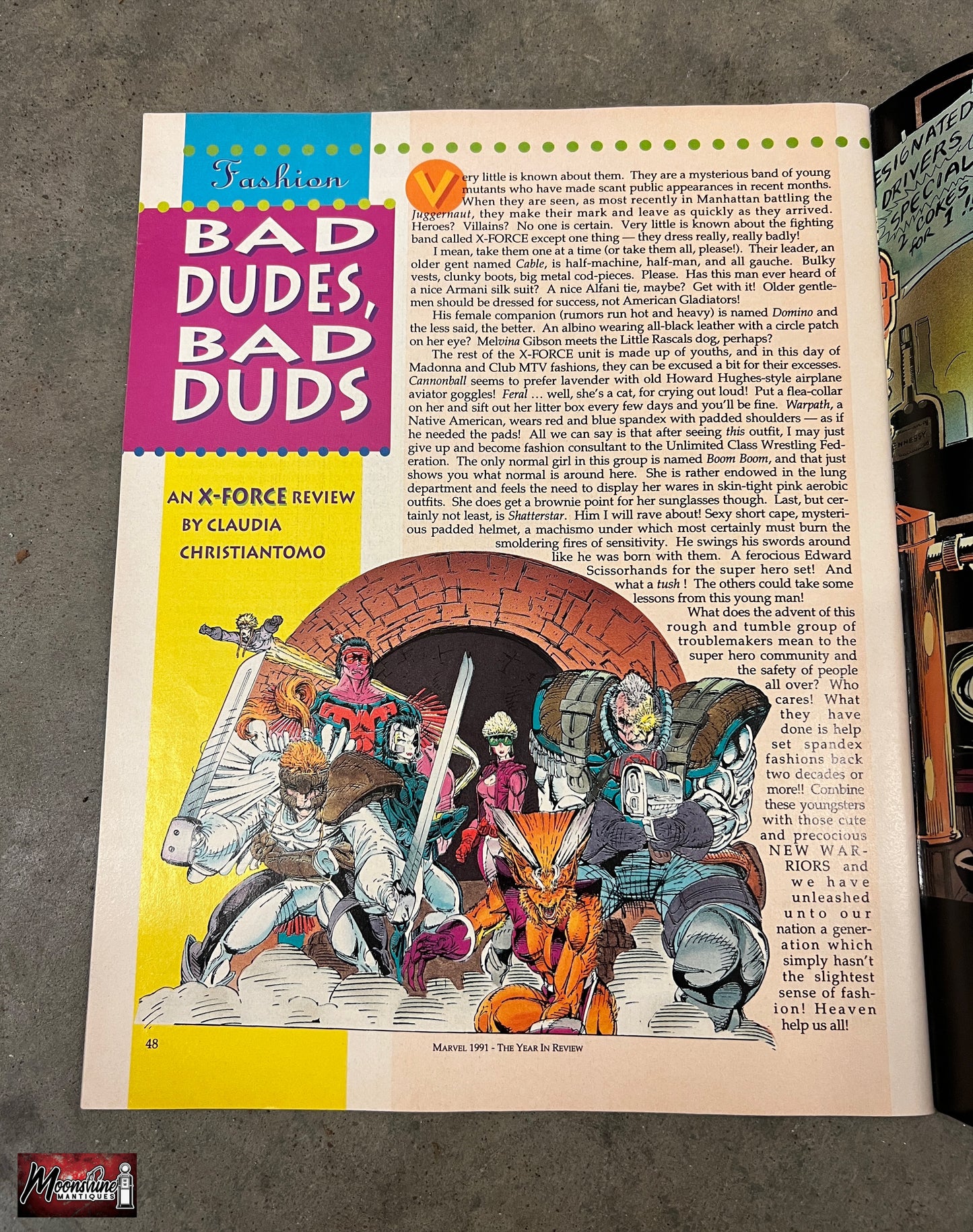 1991 MARVEL The Year in Review Magazine - X-Men Cover - Free Shipping!