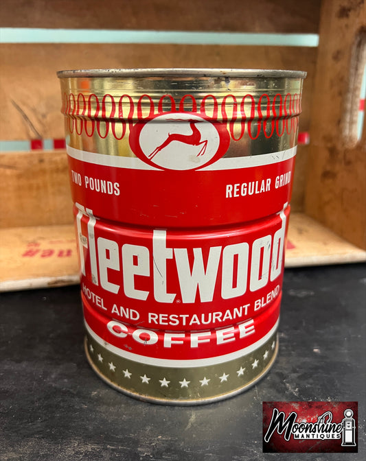 RARE - Vtg. FLEETWOOD COFFEE Tin Can - Unopened w/ Key - Free Shipping!