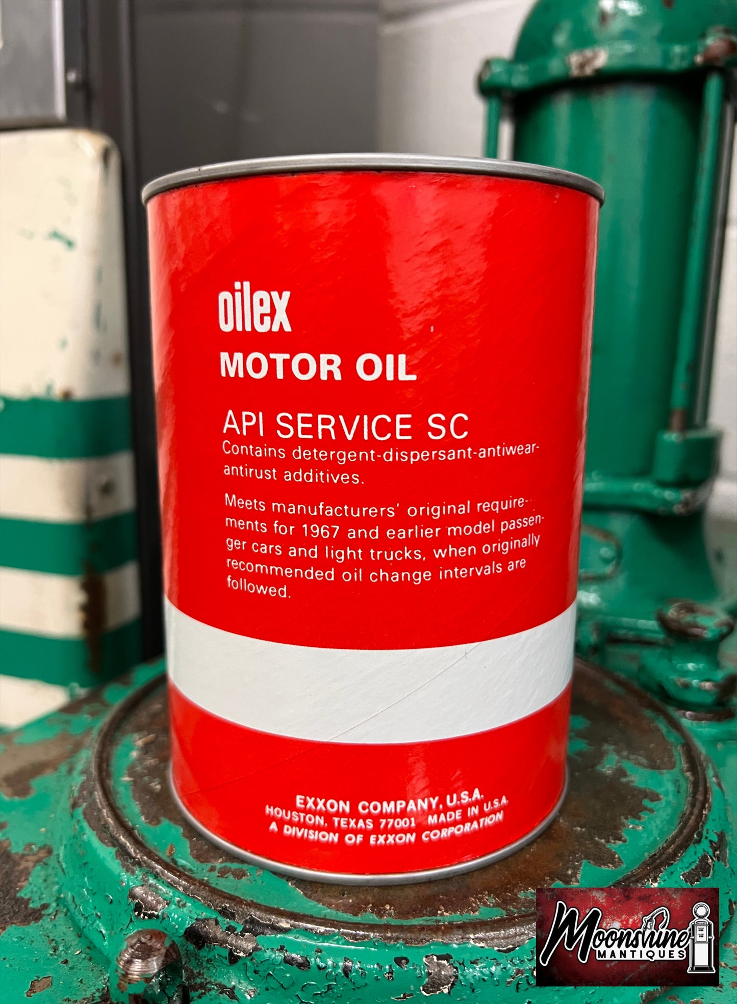 FULL - Vtg. EXXON Oilex Motor Oil Can 1 qt - Free Shipping!
