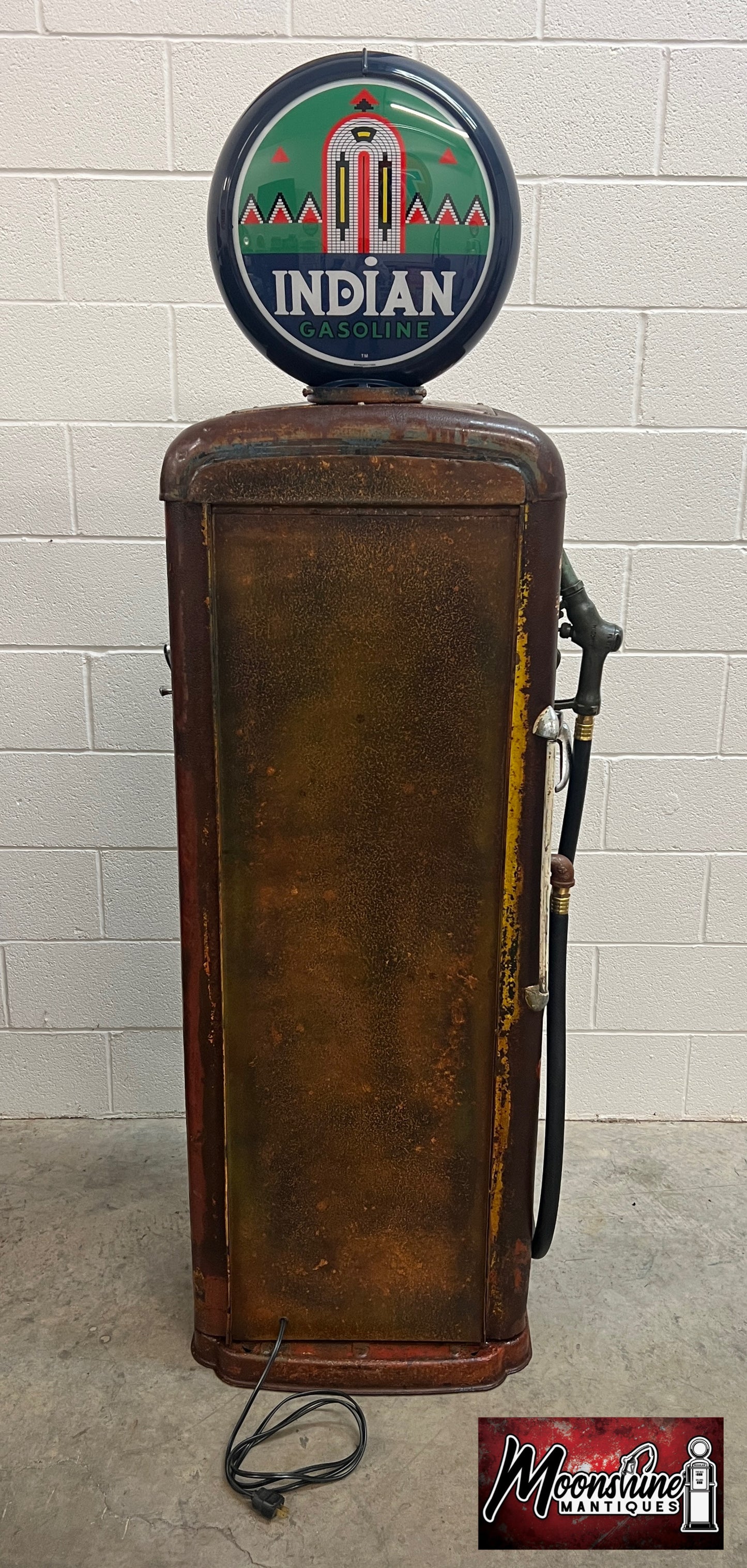 Rustoration 1940’s INDIAN GASOLINE Gilbarco Gas Pump w/ Shelves - Mancave Decor - Free Shipping!