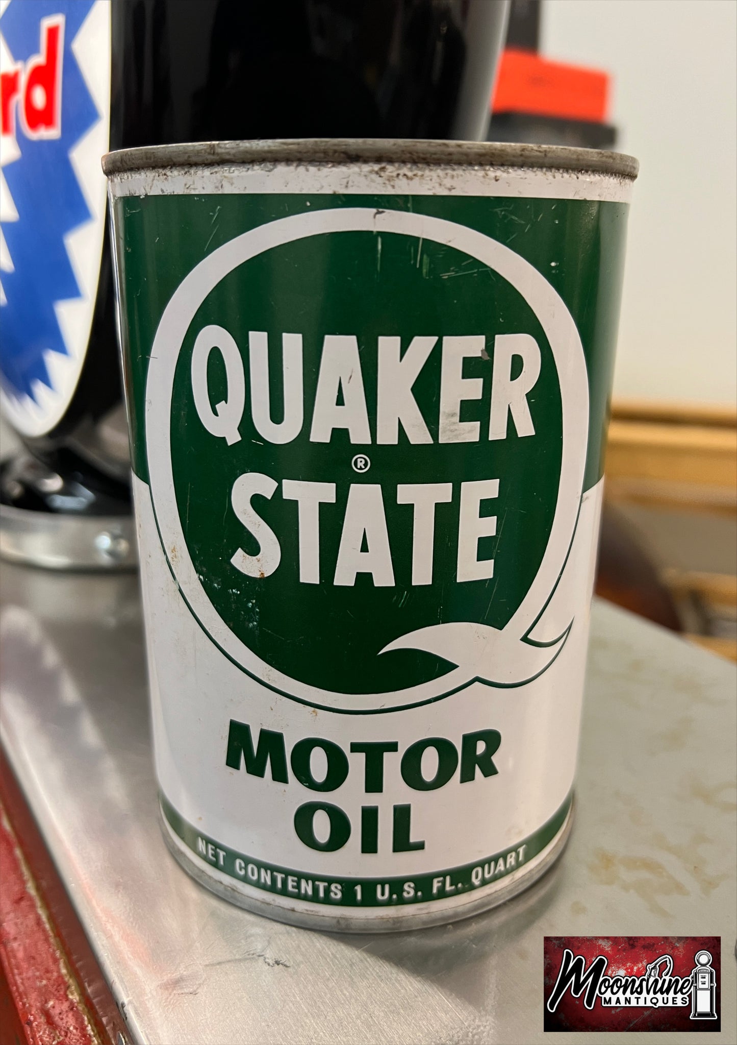 960’s QUAKER STATE Motor Oil Can 1 qt. - Gas & Oil - Free Shipping!