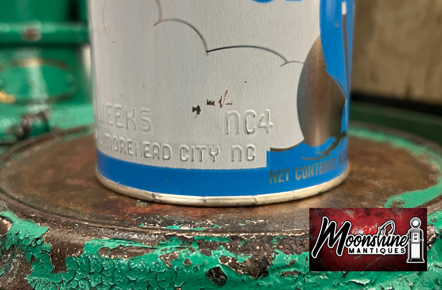 Vtg. OYSTERS Tin - J.D. Weeks / Morehead City, NC - Free Shipping!