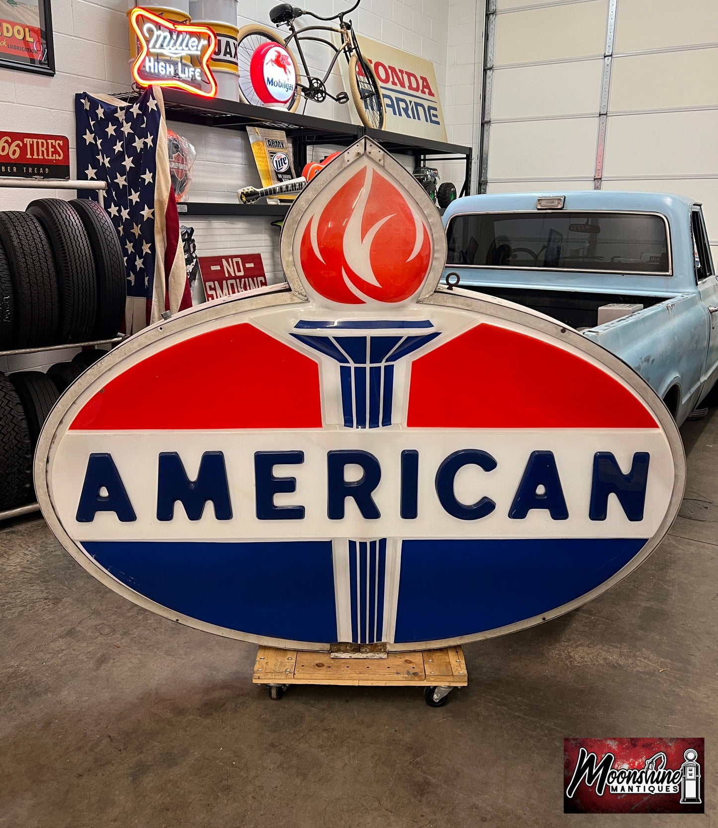 Vtg. 1960’s AMERICAN GASOLINE Service Station Sign - Shipping Available!