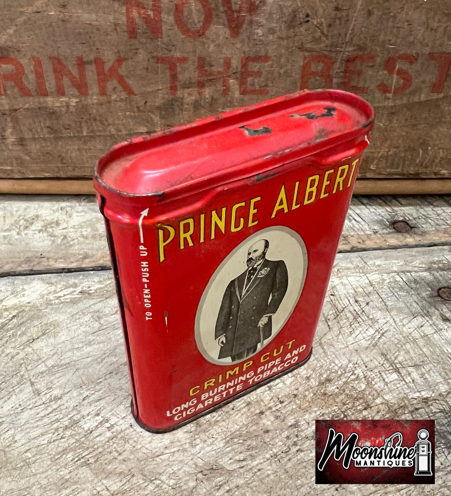 Vtg. PRINCE ALBERT Smoking Tobacco Pocket Tin - Free Shipping!