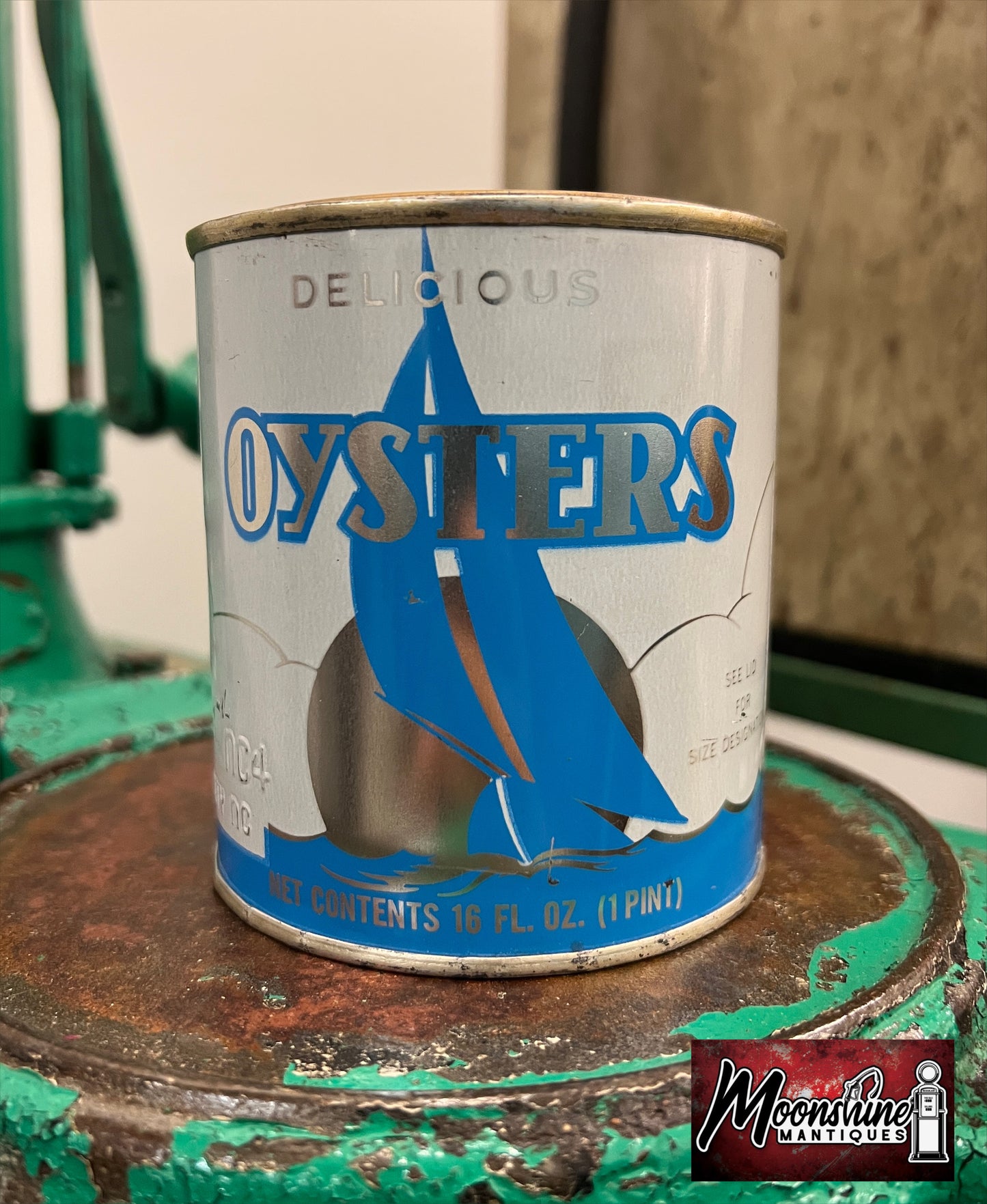 Vtg. OYSTERS Tin - J.D. Weeks / Morehead City, NC - Free Shipping!