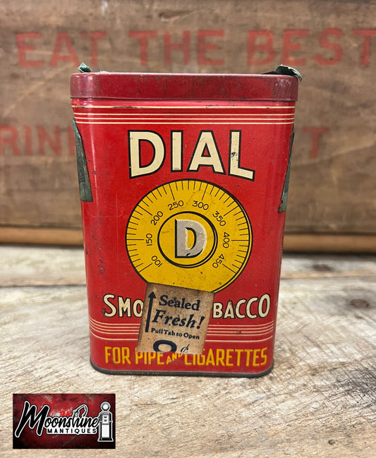 Vtg. DIAL Tobacco Pocket Tin - Free Shipping!