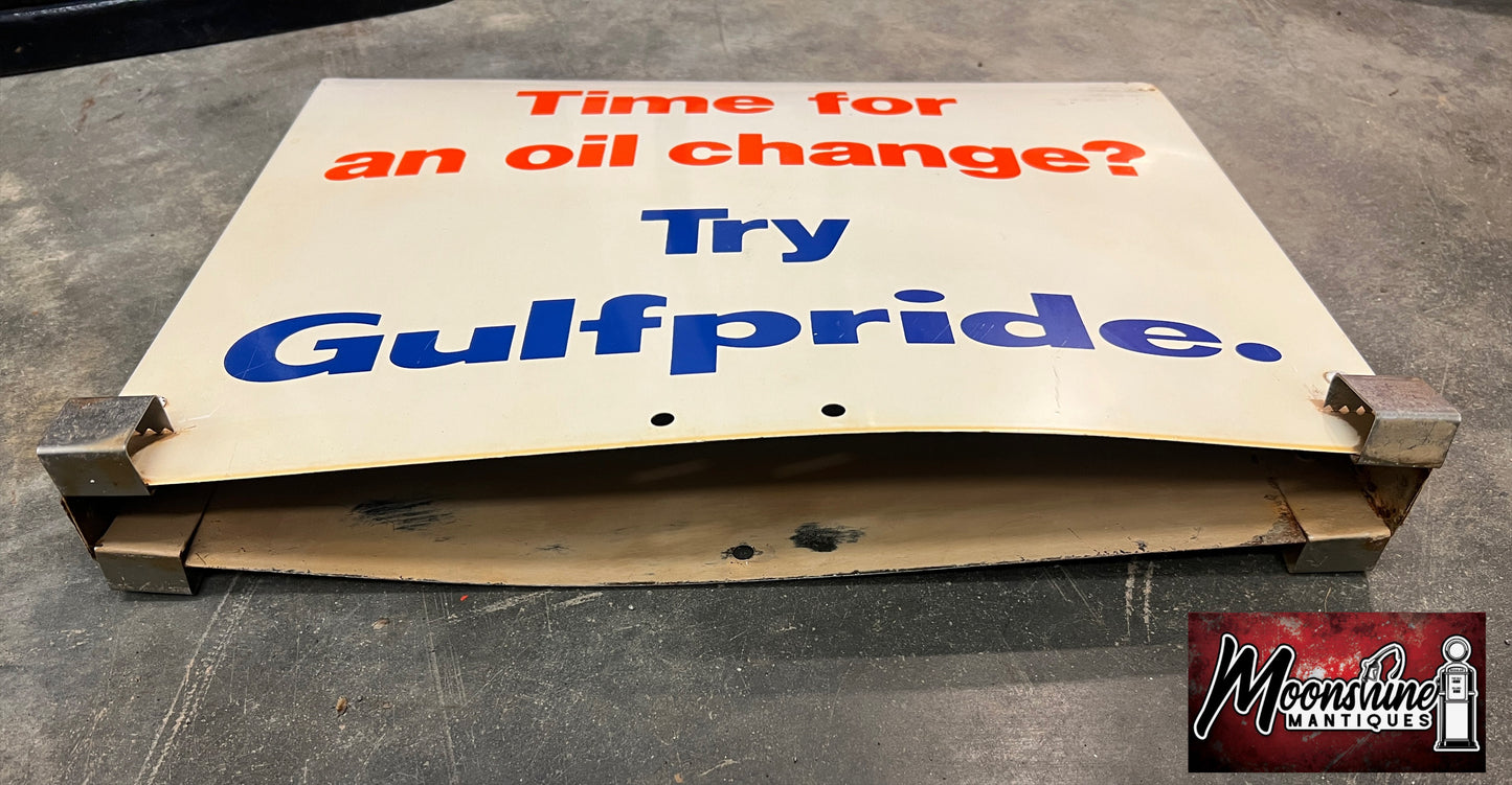 Original 1960’s GULF Gulfpride Motor Oil Sign - Gas & Oil - Free Shipping!