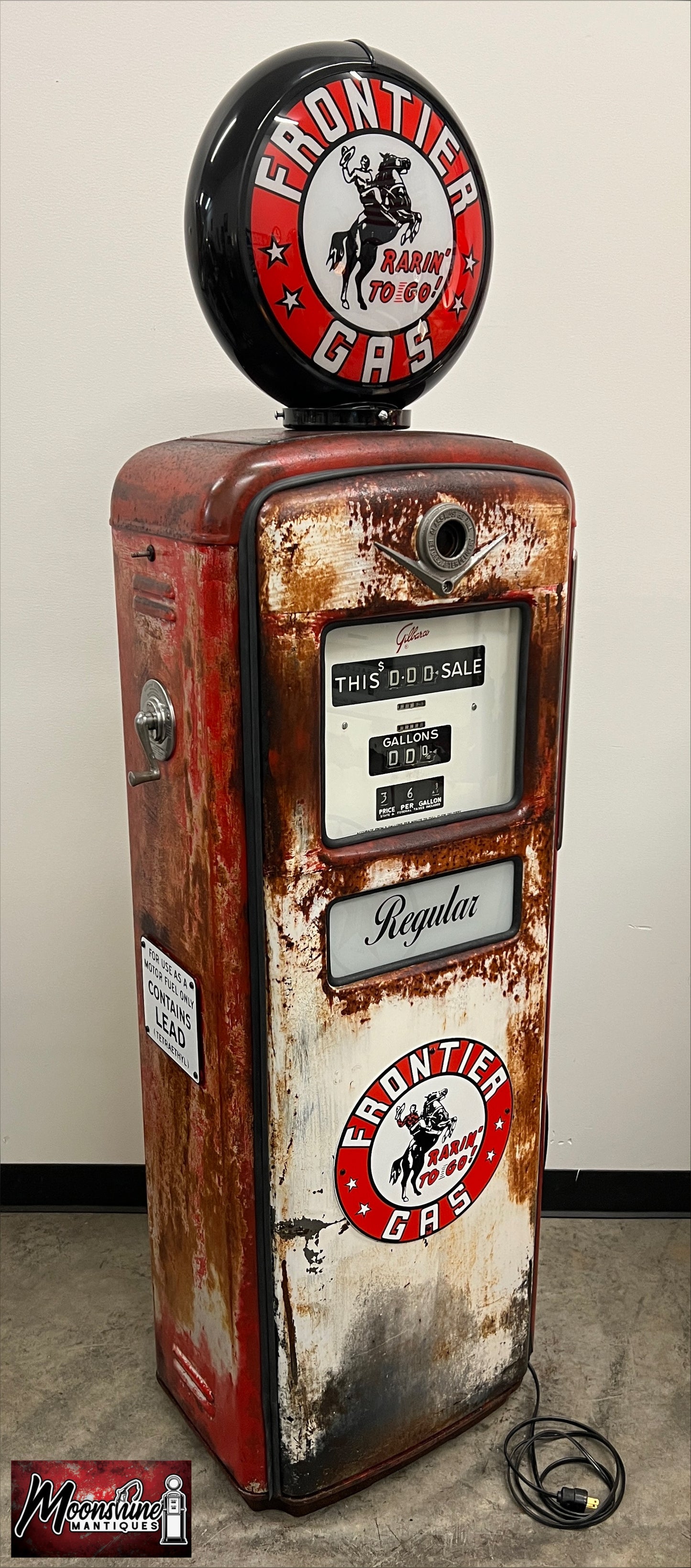 1950’s FRONTIER GASOLINE Gilbarco Gas Pump - Rustoration - Shipping Available!