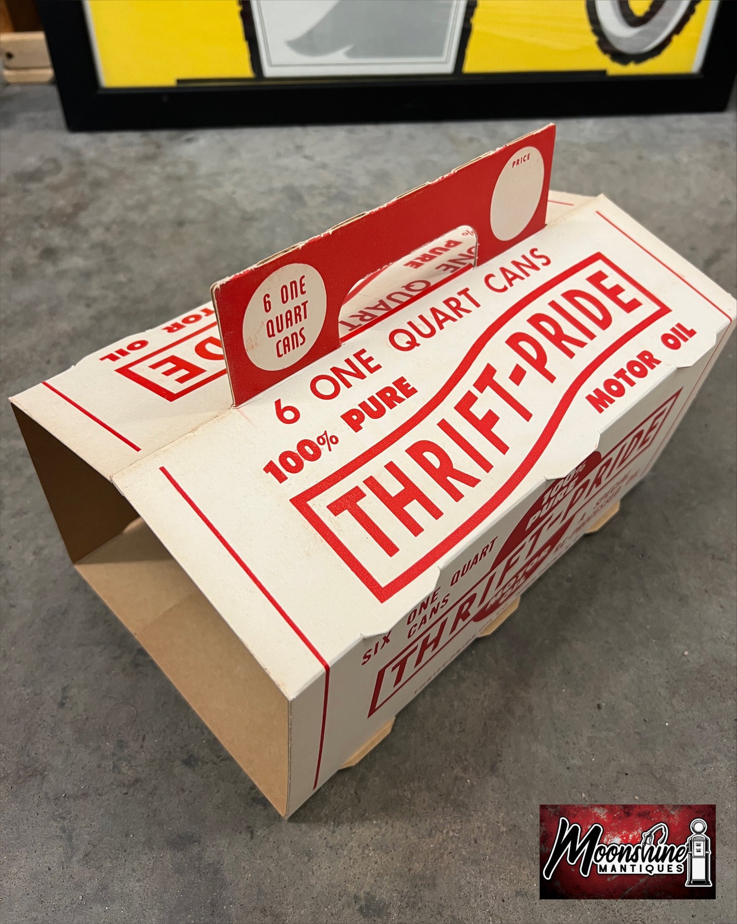 NOS - 1950’s THRIFT PRIDE Motor Oil 6 Pack Quart Can Carrier - High Point NC - Free Shipping!