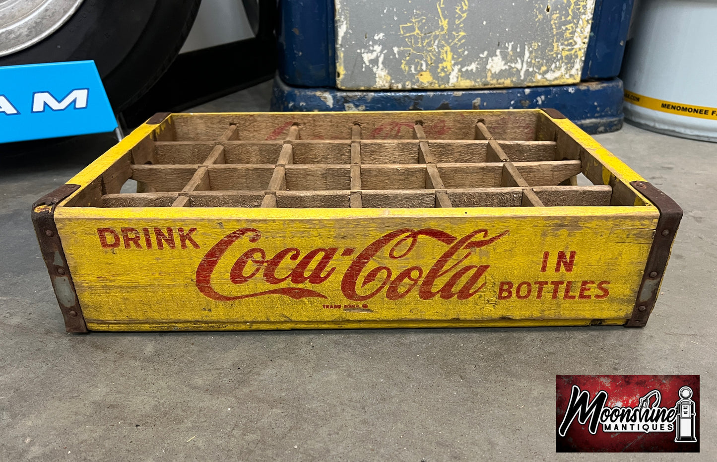 Vtg. 1960's COCA COLA Drink Bottle Wooden Crate / Carrier - Free Shipping!