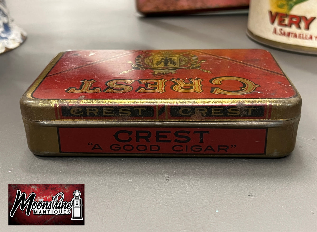 Vtg. CREST Cigar Tin - Free Shipping!