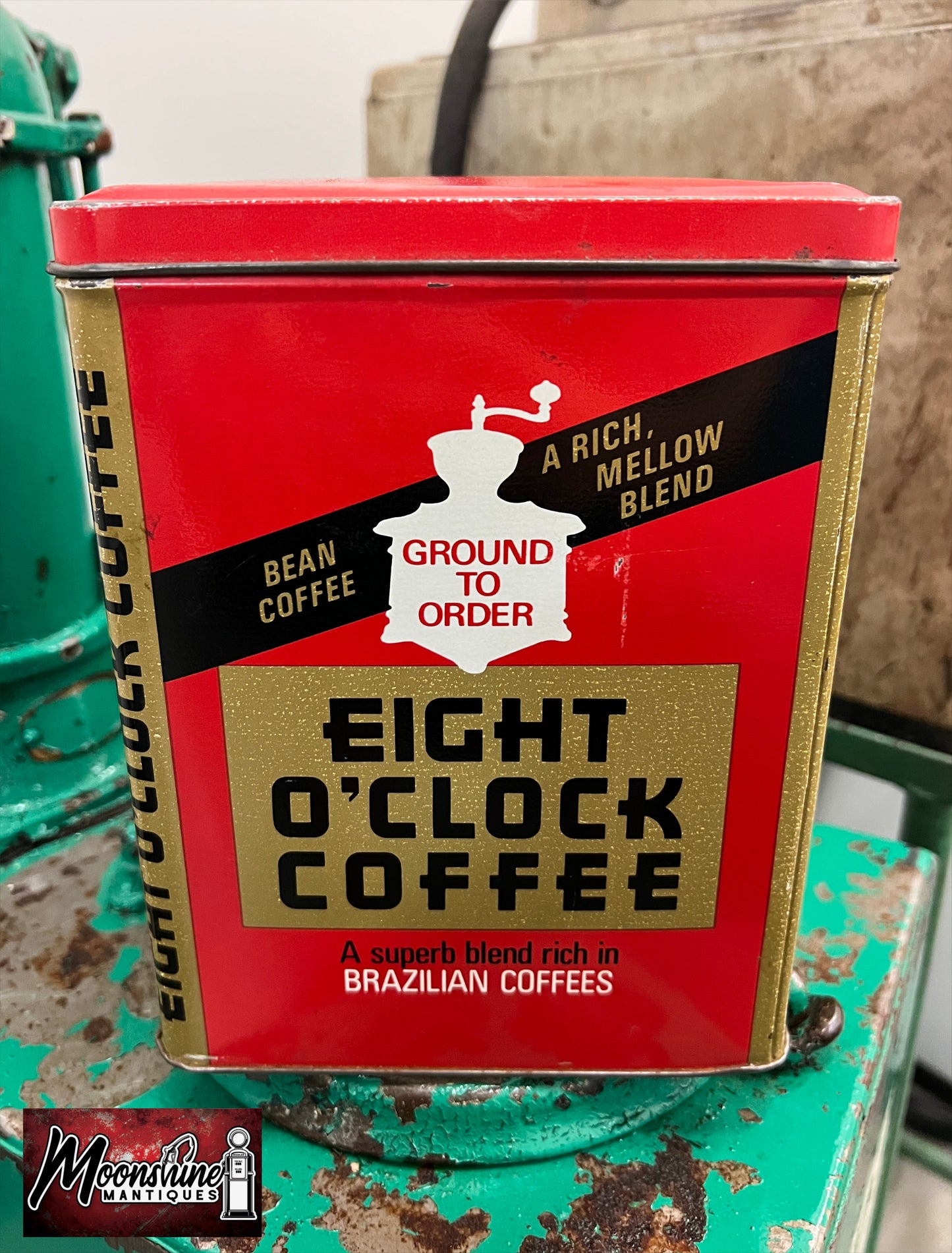 Vtg. EIGHT O'CLOCK COFFEE Tin Can - Free Shipping!