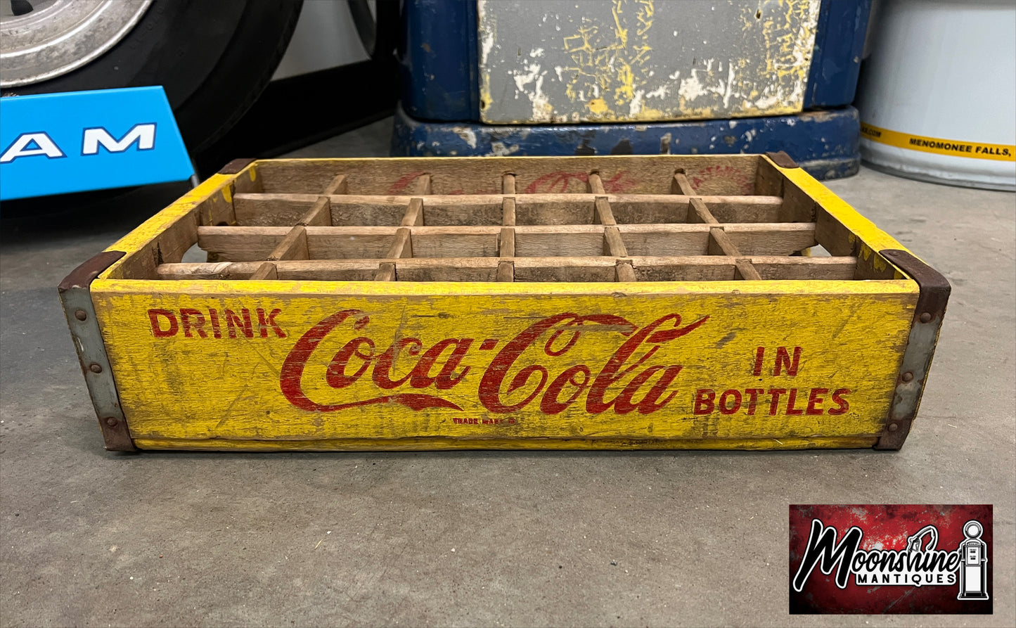Vtg. 1960's COCA COLA Drink Bottle Wooden Crate / Carrier - Free Shipping!