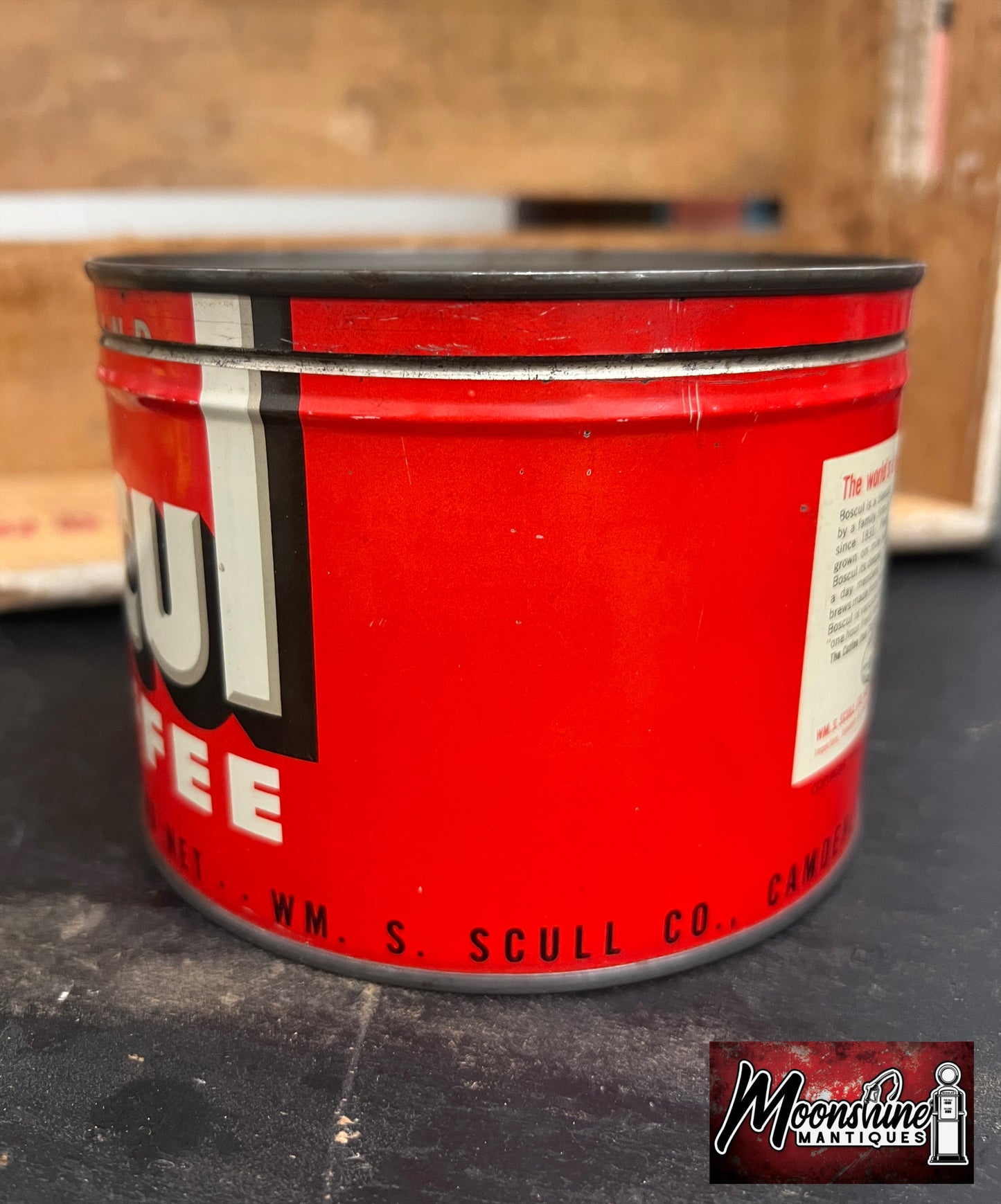 Vtg. BOSCUL COFFEE Tin Can - Free Shipping!