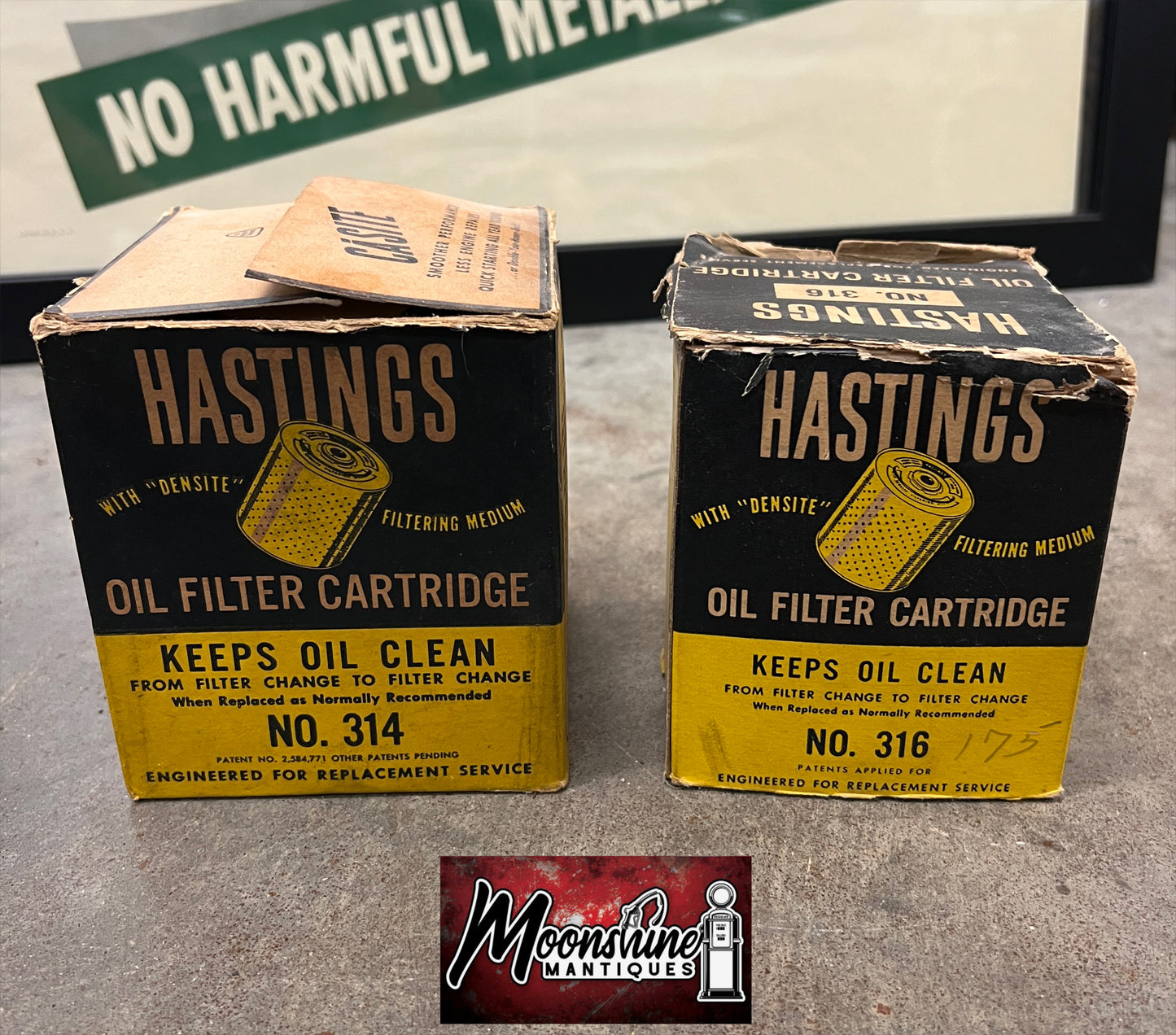 Lot of 2 - Vtg. Hastings Oil Filter Cartridges - NOS - Free Shipping!
