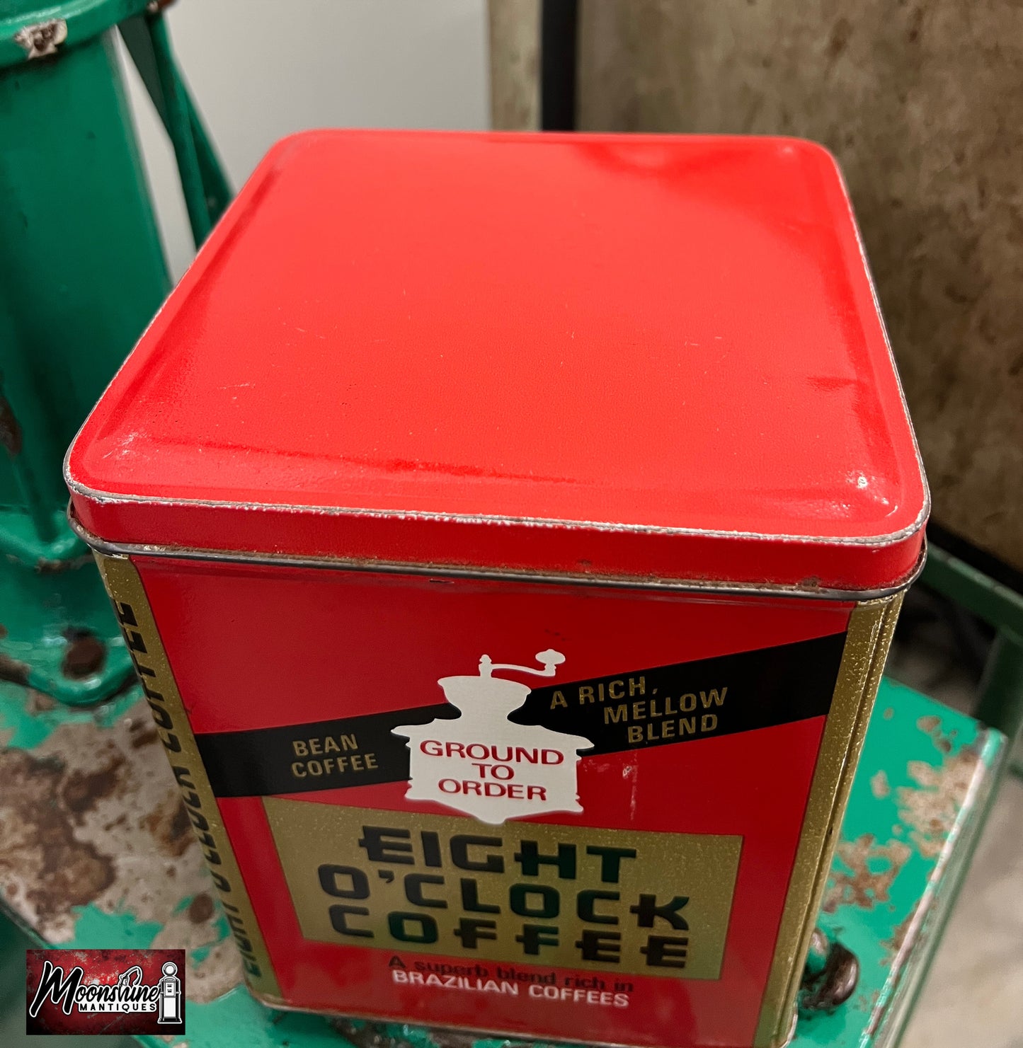 Vtg. EIGHT O'CLOCK COFFEE Tin Can - Free Shipping!