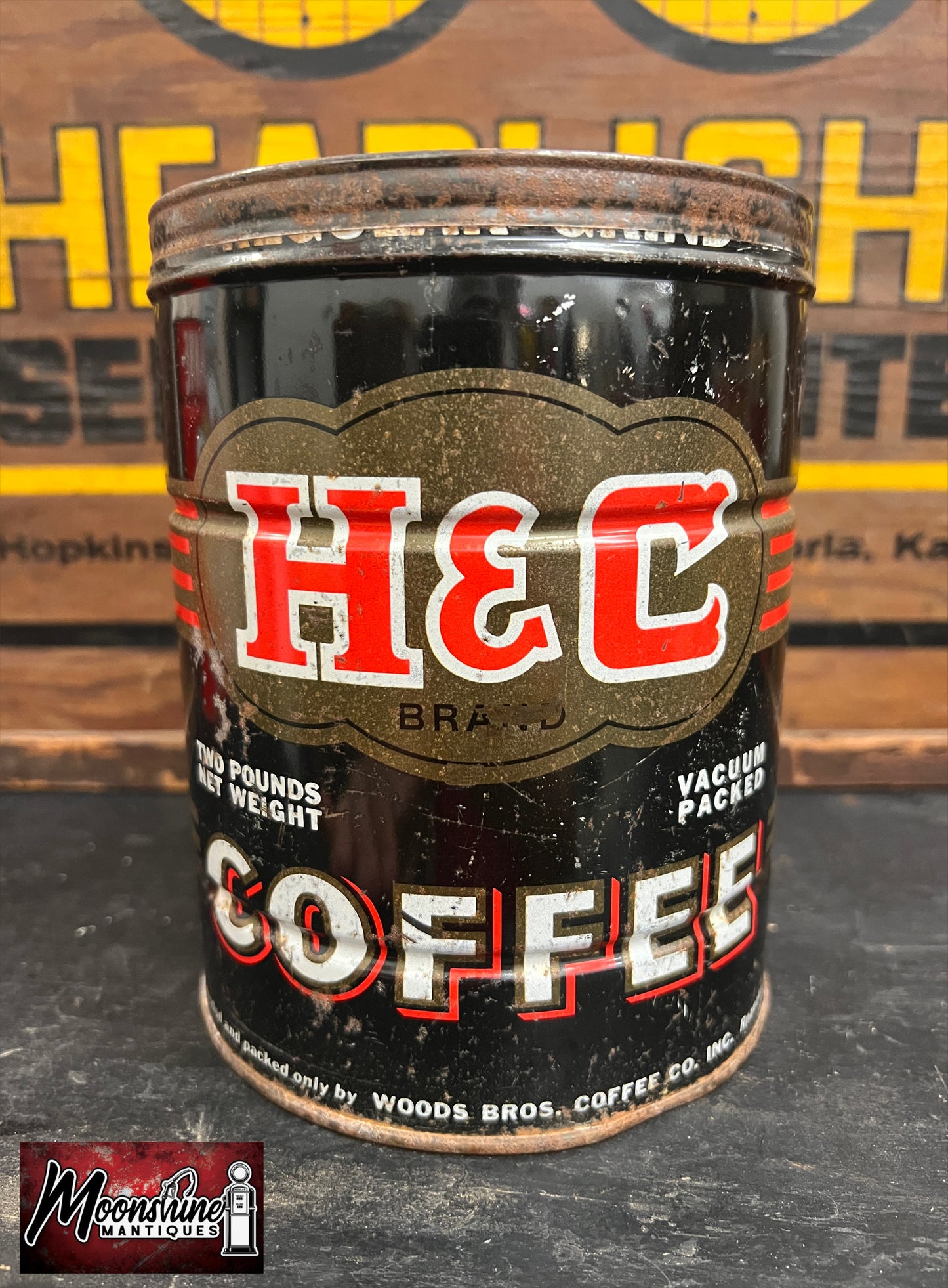 Vtg. H & C Coffee Tin Can - Free Shipping!