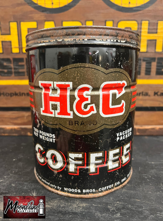 Vtg. H & C Coffee Tin Can - Free Shipping!