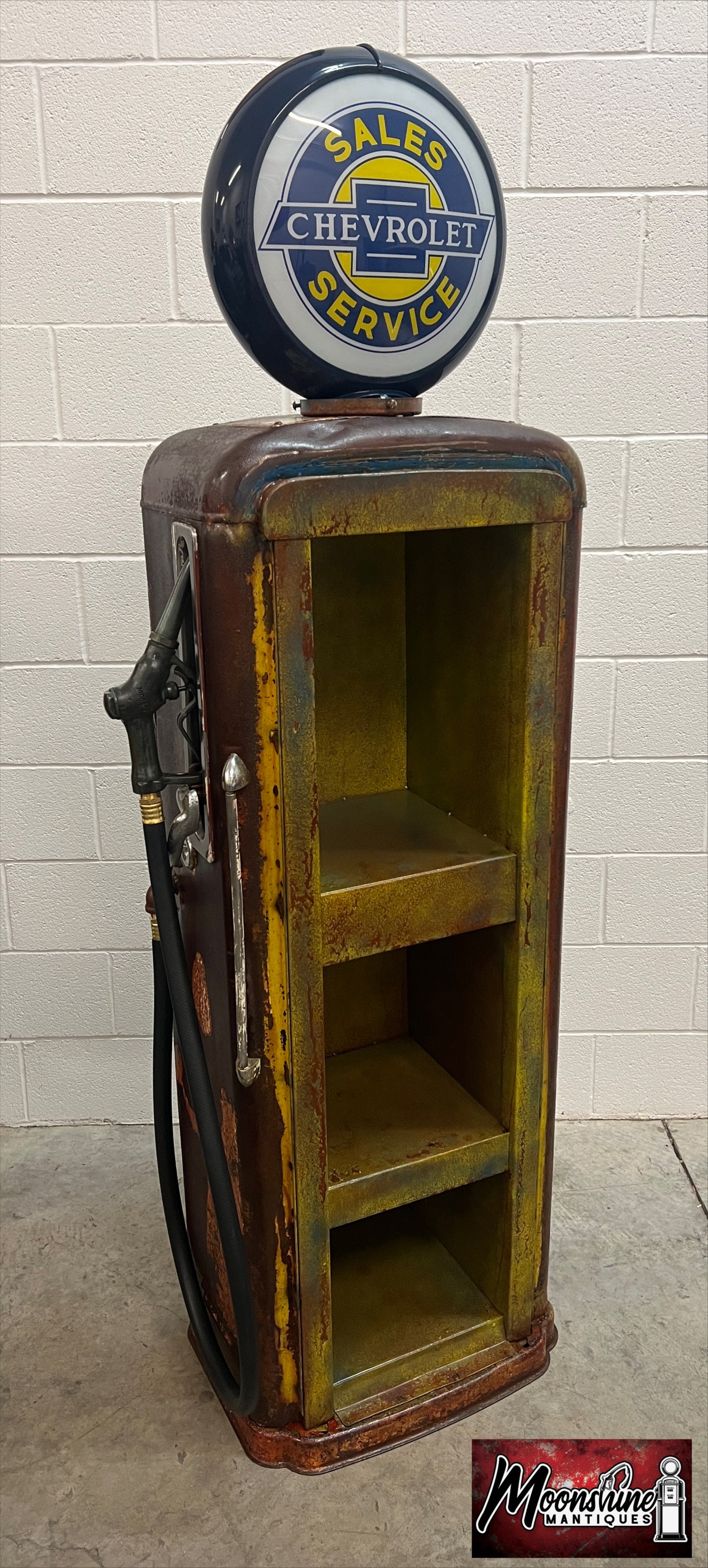 Rustoration 1940’s CHEVROLET Gilbarco Gas Pump w/ Shelves - Mancave Decor - Free Shipping!