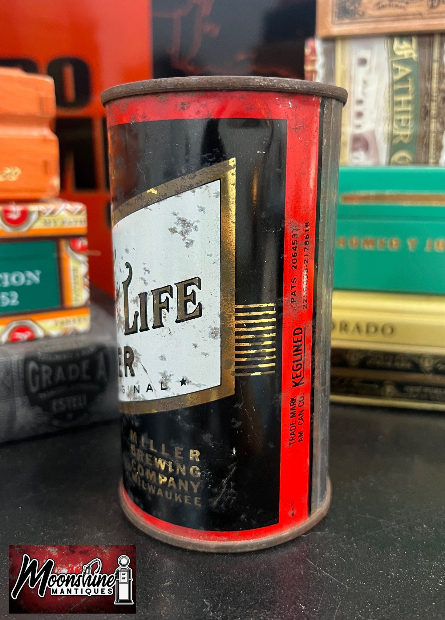 Vtg. MILLER High Life Beer Can - North Carolina Tax Lid - Free Shipping!
