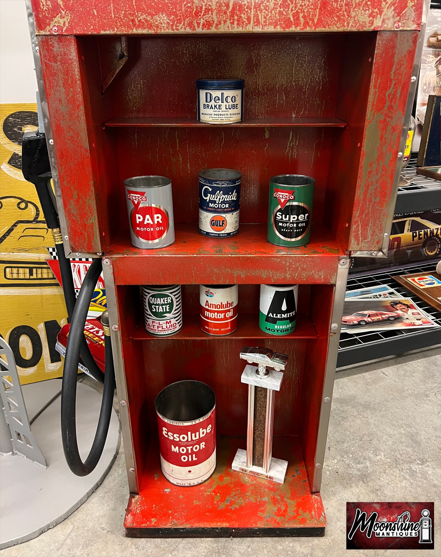 Rustoration 1960’s TEXACO MARINE Gilbarco Gas Pump w/ Shelves - Free Shipping!