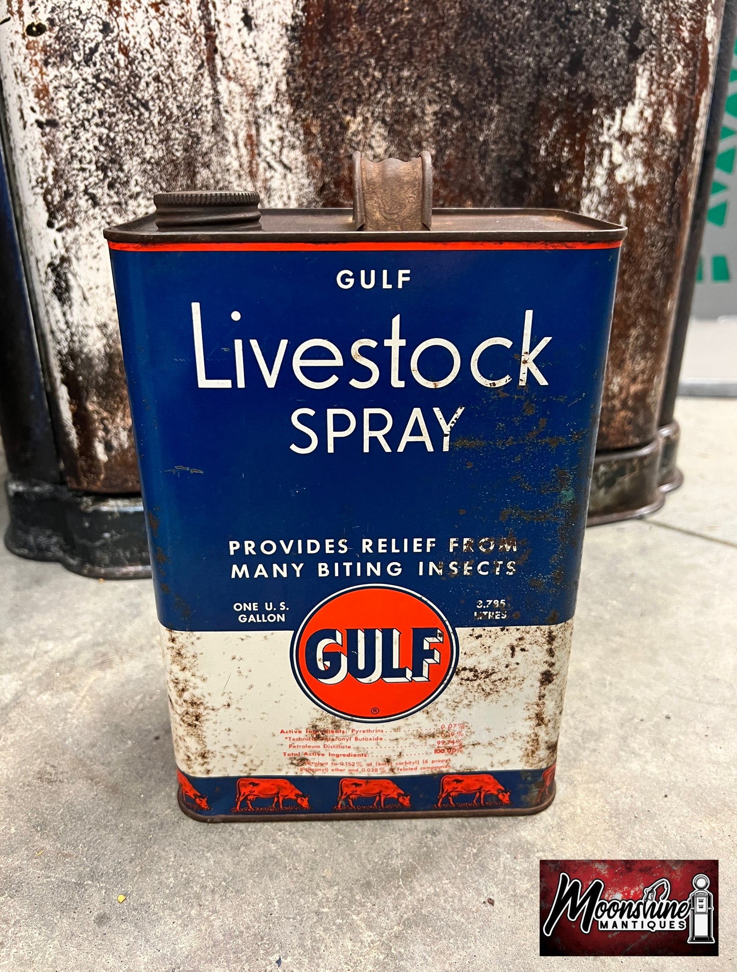 1950’s GULF Livestock Spray 1 Gallon Can - Free Shipping!