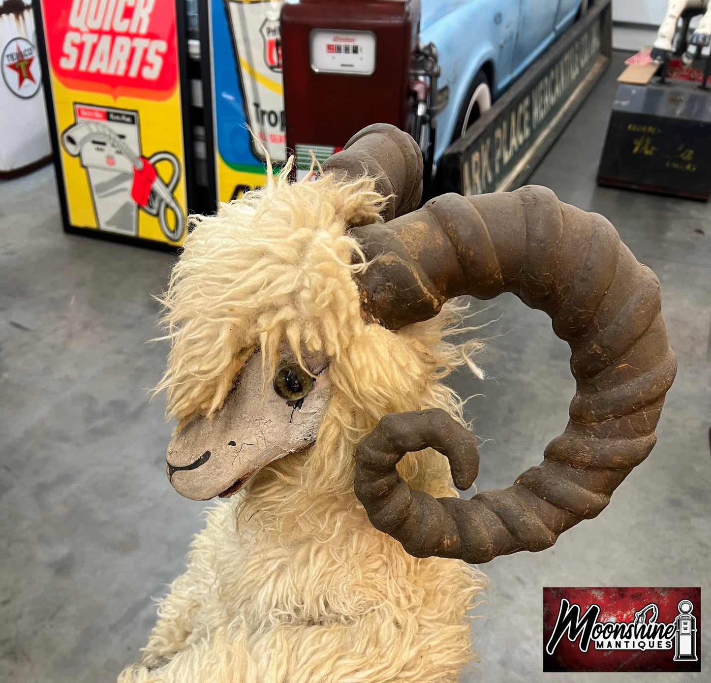 RARE - Antique THE MAMMOTH Shoe & Clothing Co. Animatronic Goat Store Display - Free Shipping!