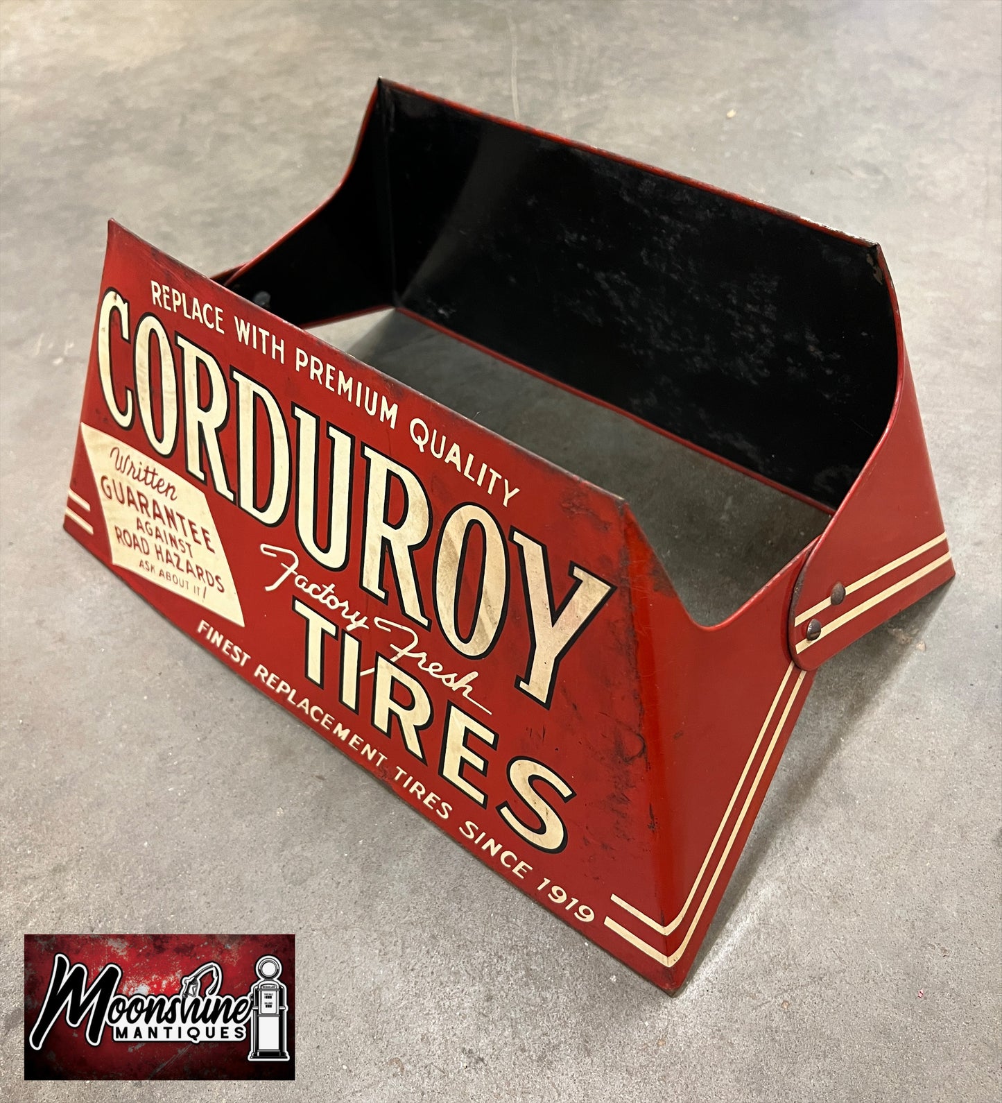 RARE 1940's CORDUROY TIRES Display Stand Rack Sign - Free Shipping!