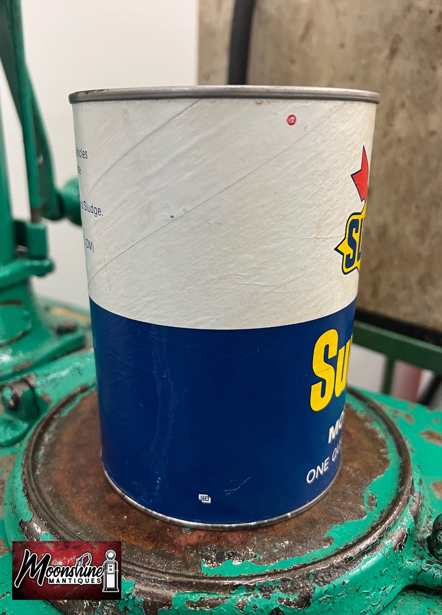 1970's SUNOCO Motor Oil Can 1 qt - Gas & Oil - Free Shipping!