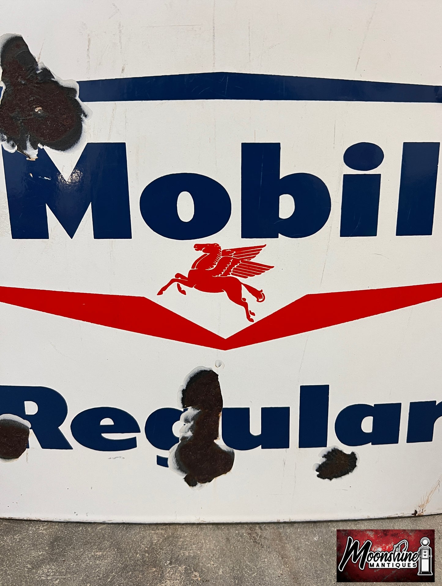 1960's MOBIL GASOLINE Porcelain Gas Pump Plate Sign - Gas & Oil - Free Shipping!